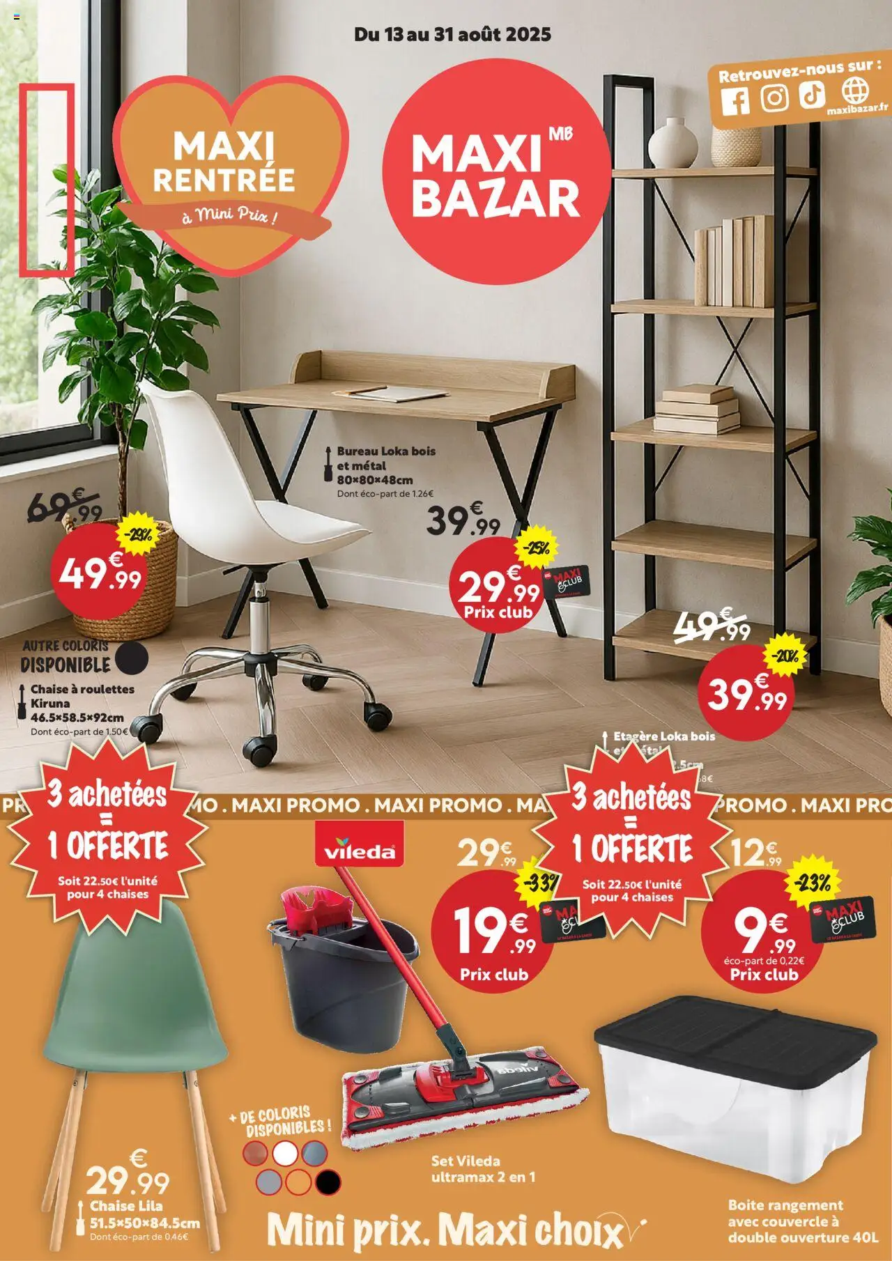 Catalogue Maxi Bazar de la boutique Maxi Bazar valable du 13/08/2025 - Page numéro 1