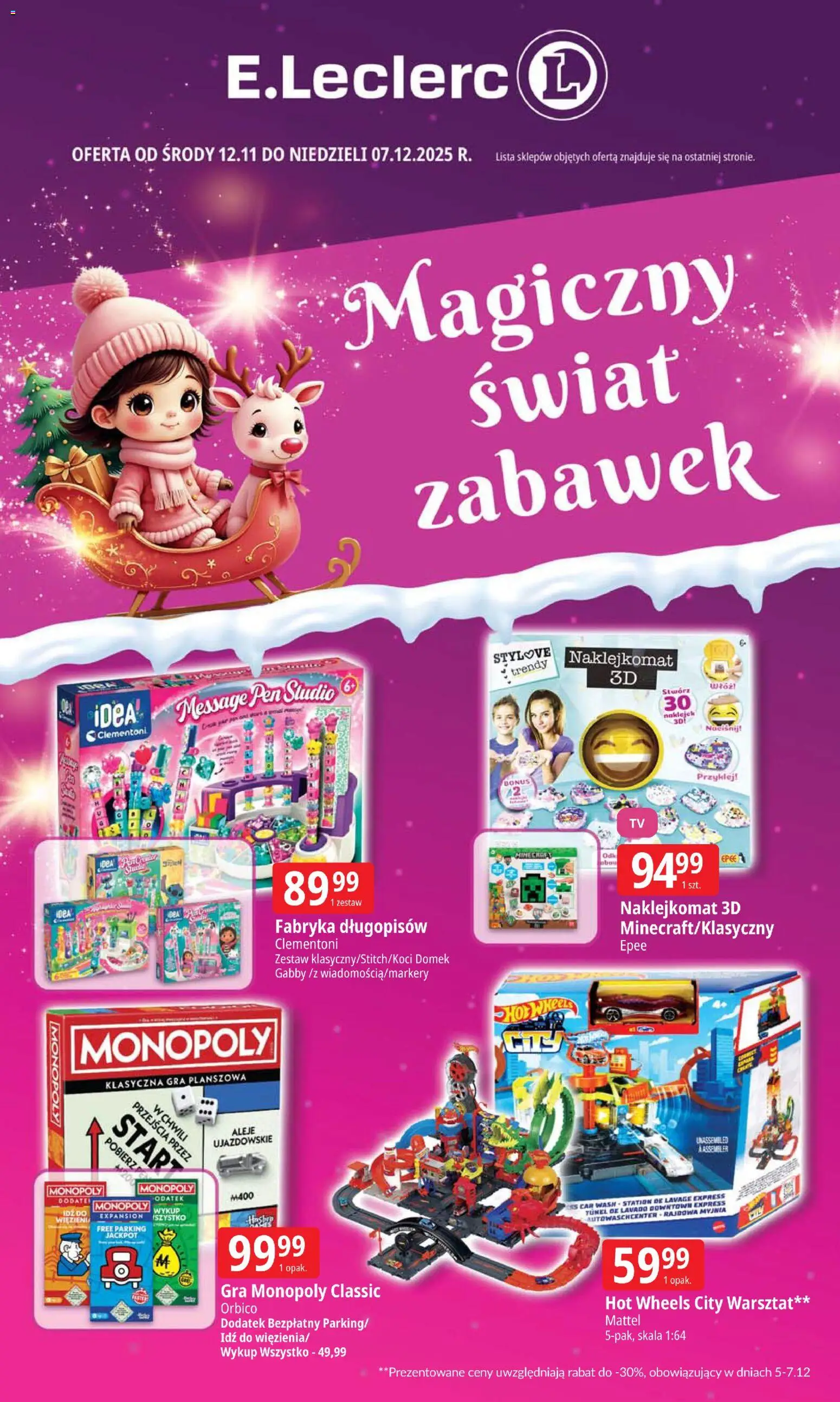 Pogląd gazetki "Tychy zabawki" ze sklepu E.Leclerc ważnej od 12.11.2025 - Gra, Hot wheels