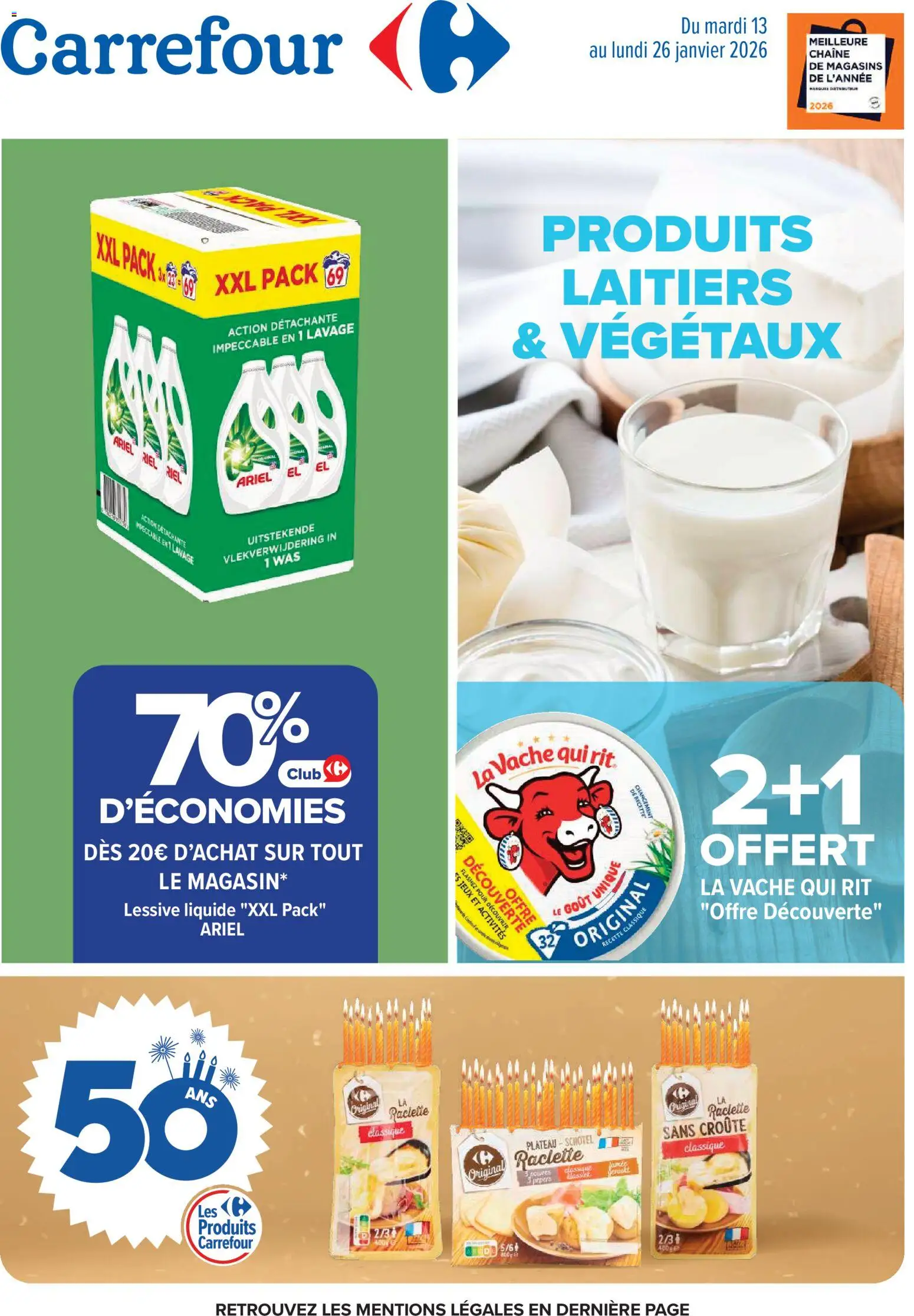 Prévisualisation de Produits laitiers & végétaux du magasin Carrefour formulaire valide 13/01/2026