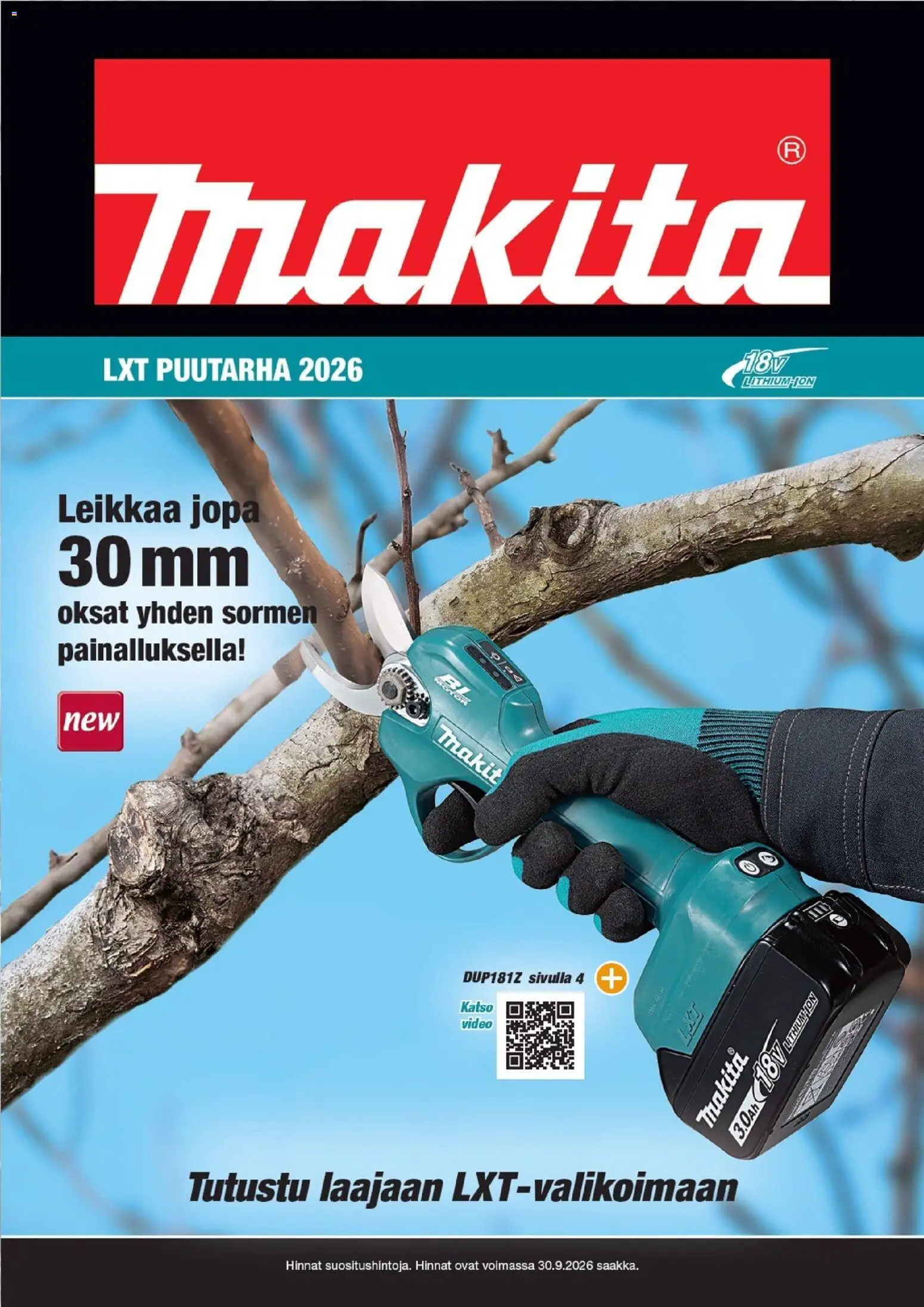 Kaupan Makita Makita tarjoukset - LXT Puutarha 2026 esikatselu, voimassa 07/04/2026