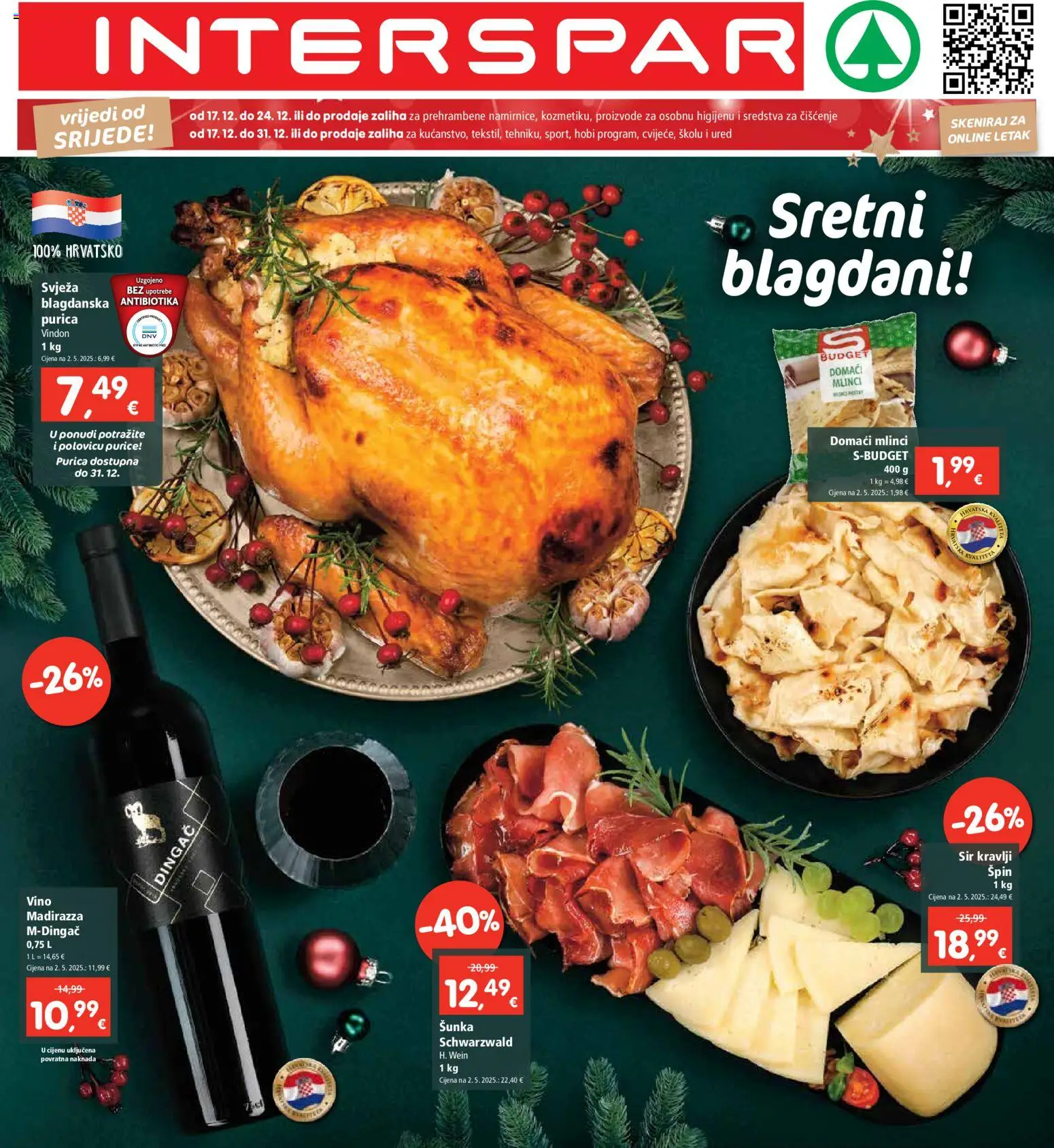 Pregled letka Katalog trgovine Interspar vrijedi od 17.12.2025