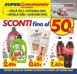 Anteprima dell'opuscolo Volantino Gela/Vittoria/Avola/Lascari dal negozio SuperConveniente valido da 22/08/2025