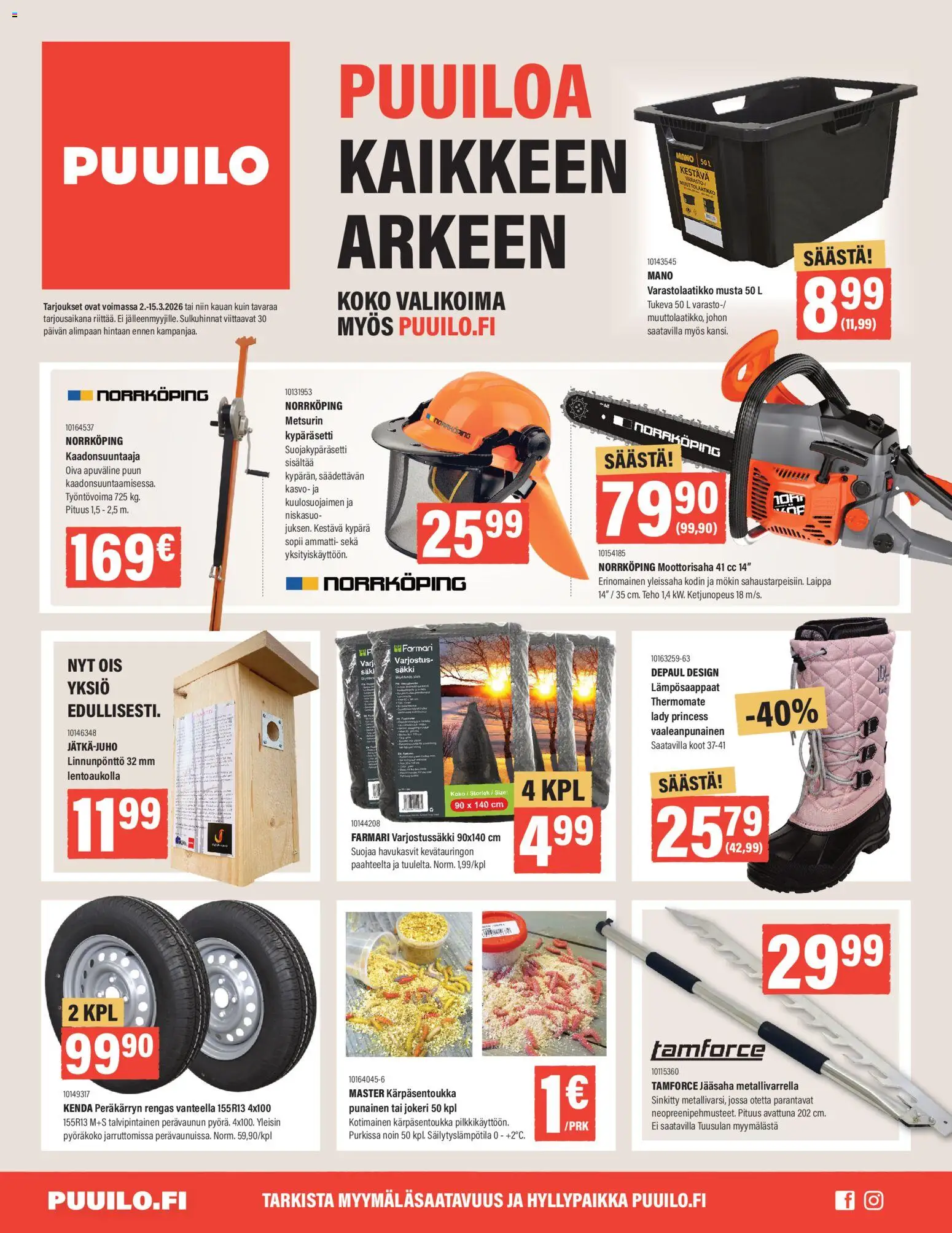 Kaupan Puuilo Puuilo tarjoukset esikatselu, voimassa 02/03/2026