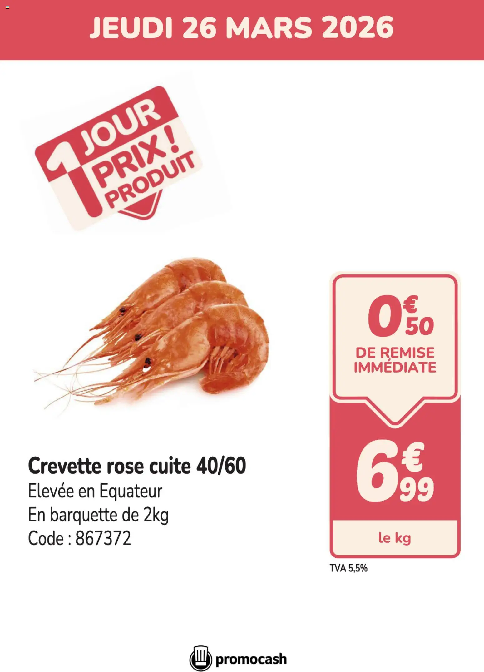Prévisualisation de Promocash PROMO crevette du magasin Promocash formulaire valide 26/03/2026