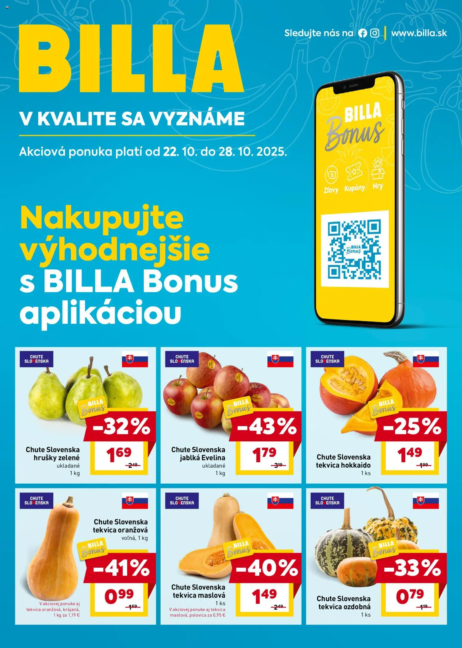 Billa leták od 22.10.2025 > Bonus online