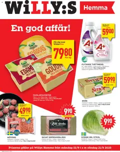 Förhandsgranska reklamblad Aktuella reklamblad Willys Hemma från butik Willys gäller från 15/09/2025