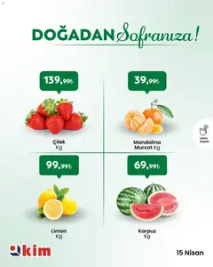 Kim Market Kim Market - Sebze ve meyve 15.04.2026 - Broşürünün önizlemesi