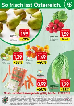Vorschau der Angebote: Spar Vorarlberg Obst & Gemüse gültig ab 22.12.2025