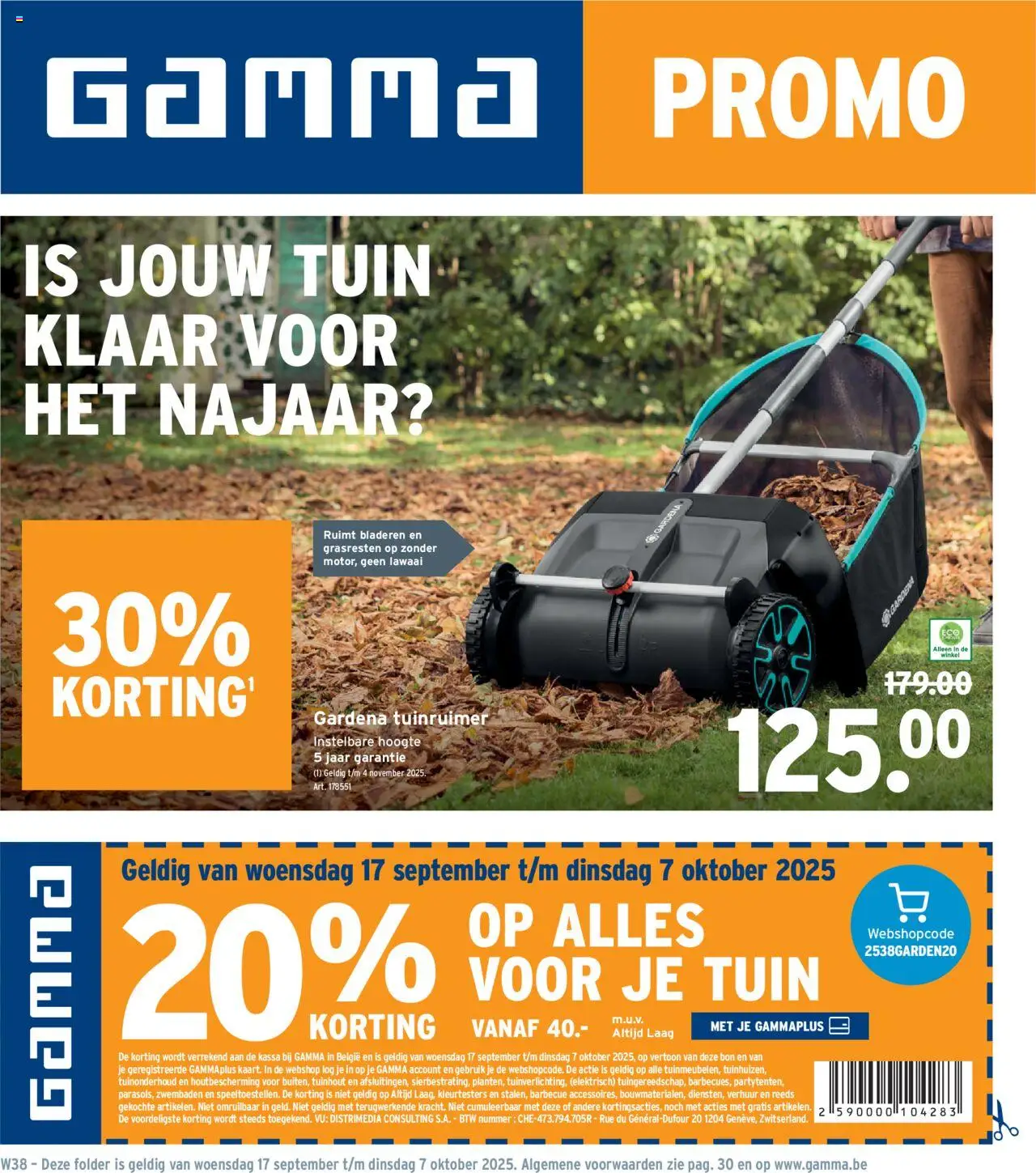 GAMMA shop Folder geldig vanaf 17/09/2025 - Paginanummer 1