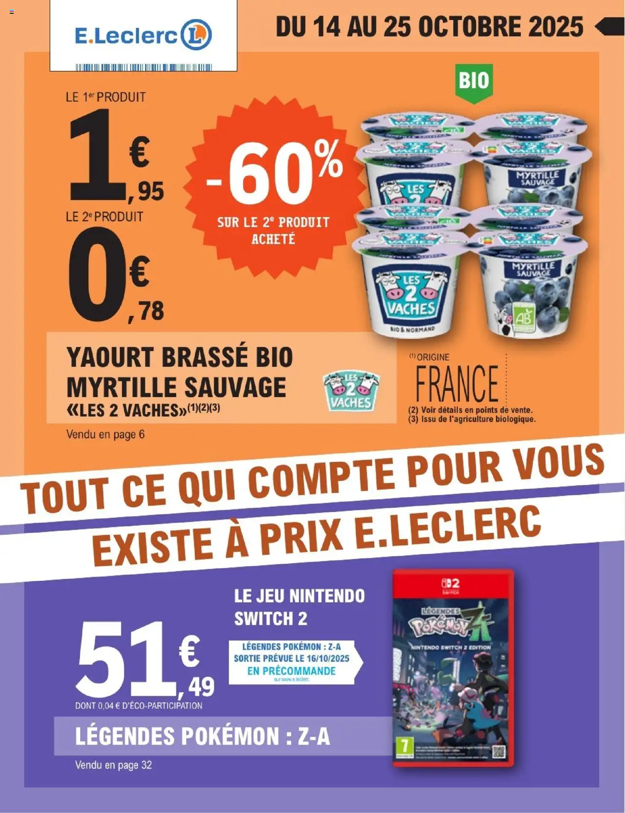 Catalogue de la semaine 42 de la boutique E.Leclerc valable du 14/10/2025 - Page numéro 1