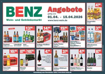 Vorschau von dem Prospekt des Geschäftes Benz Getränke, gültig ab dem 01.04.2026
