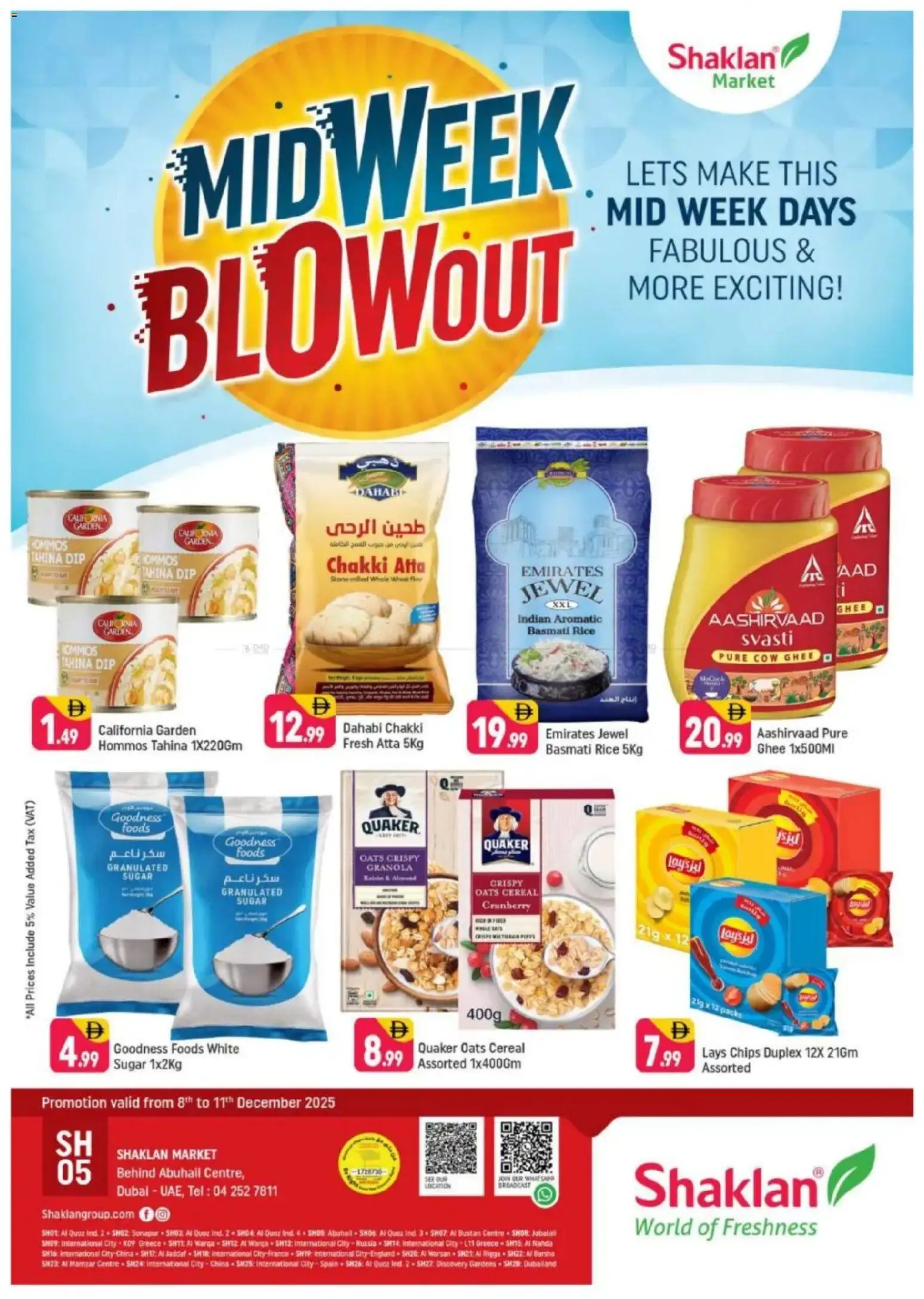 Preview of the catalogue Midweek Blow Out - Behind Abu Hail Centre of store Shaklan valid from 8 Dec, 2025 - Chips, Oats, Rice, Sugar