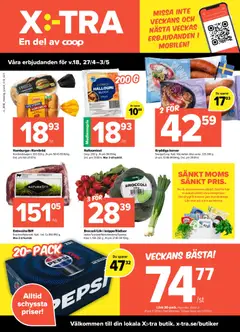 Förhandsgranska reklamblad Coop X:-TRA erbjudanden från butik Coop X:-TRA gäller från 27/04/2026