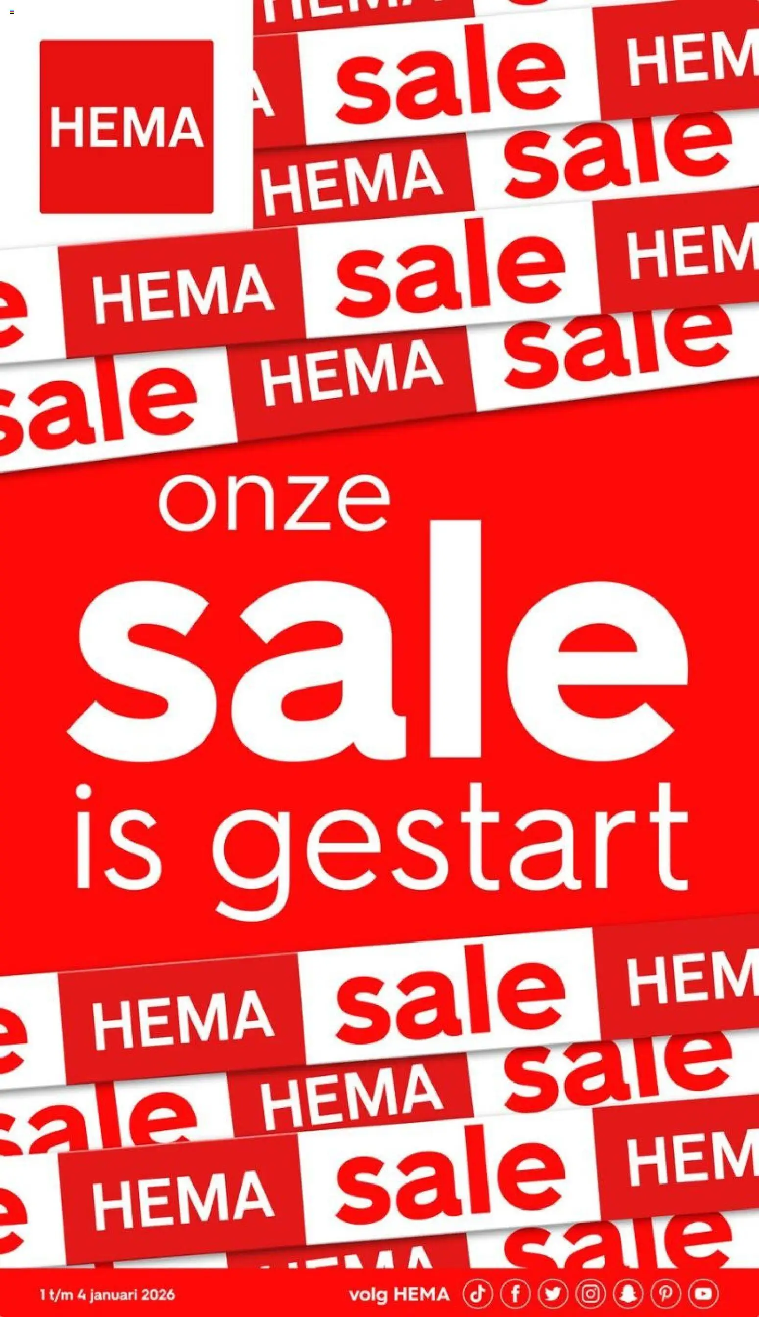 Voorbeeld van Folder week 1 van winkel Hema geldig vanaf 01-01-2026