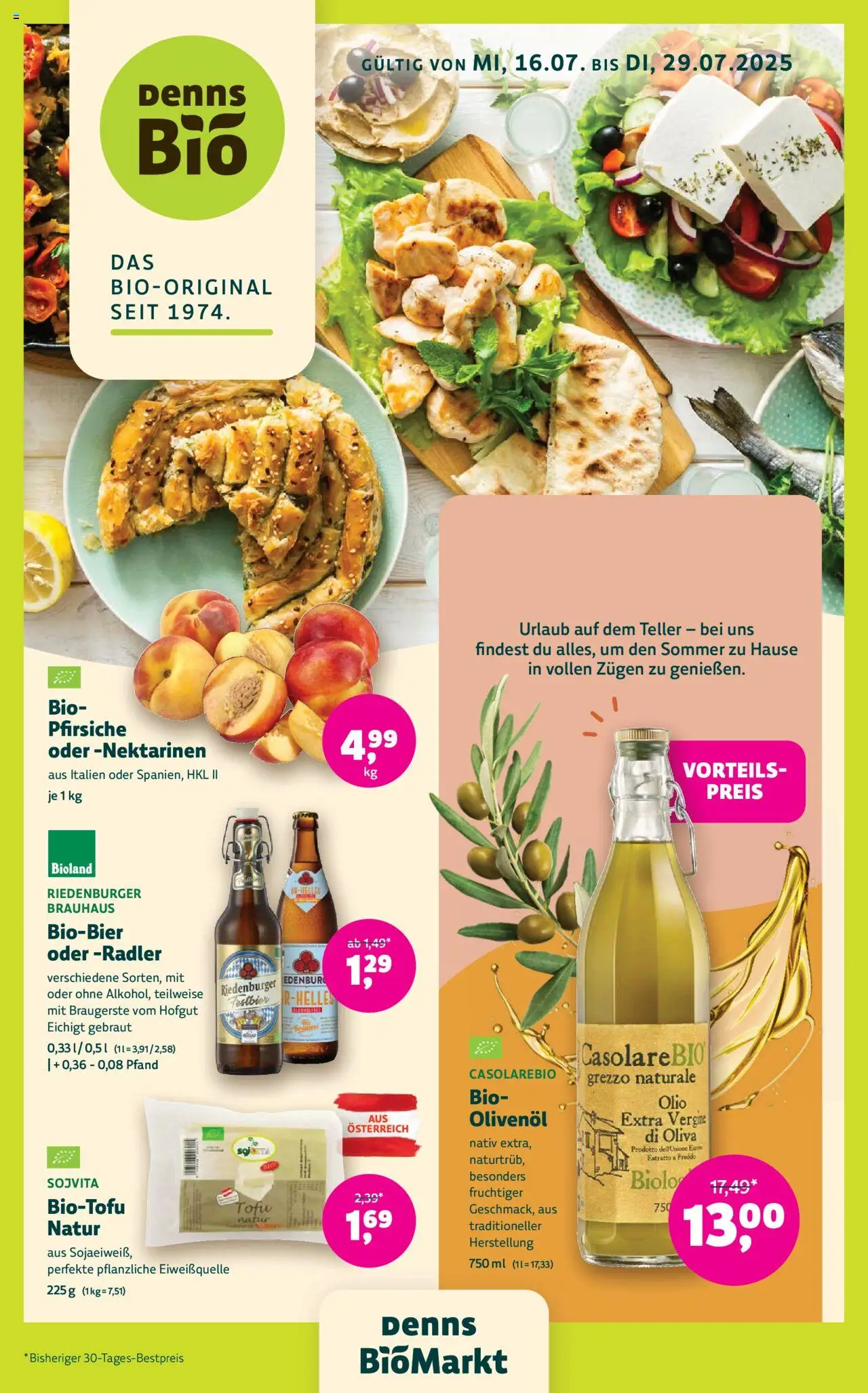  Denns BioMarkt Angebote ab (16.07.2025 - 29.07.2025) - Seite 1 - Tofu, Radler