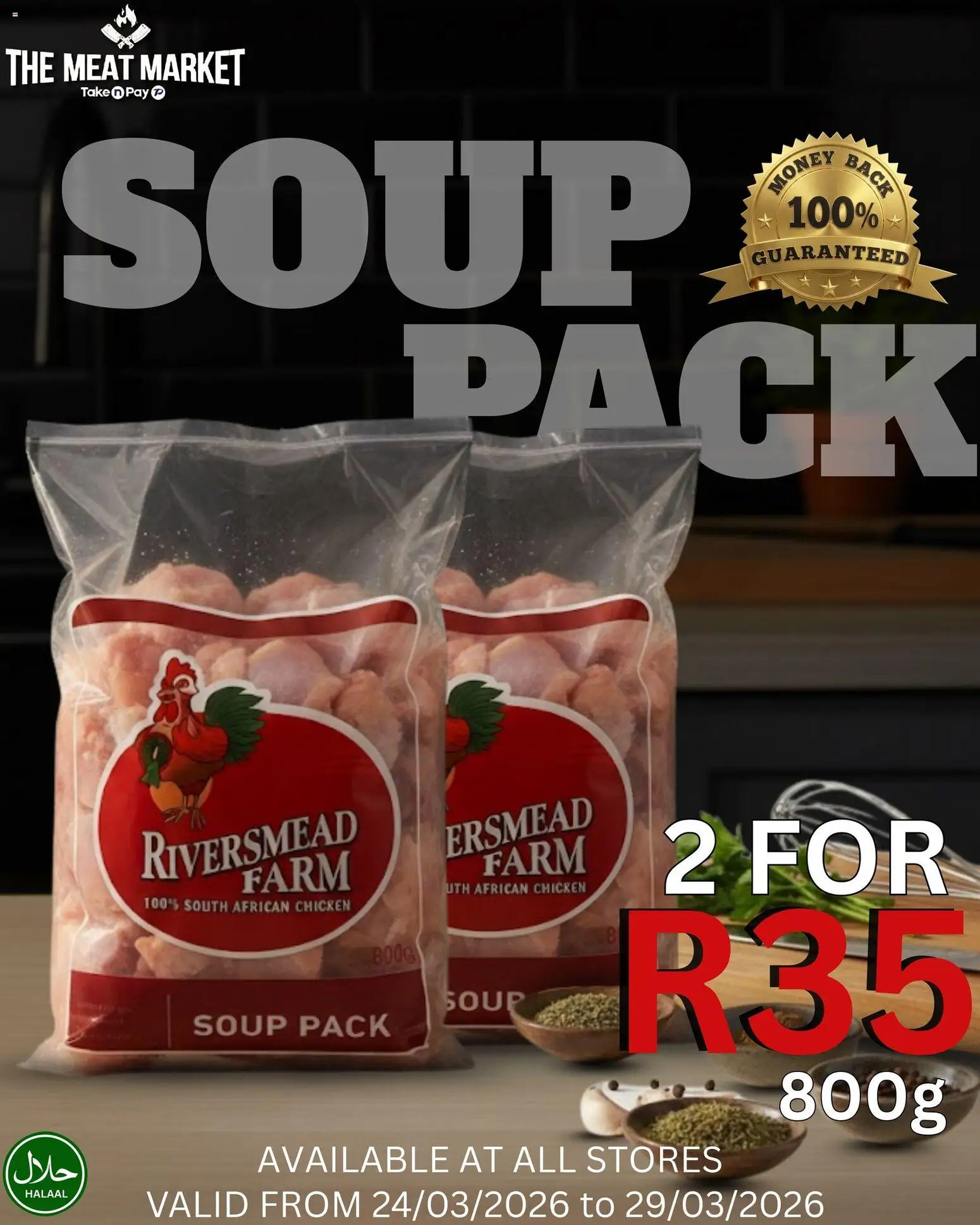 Preview of Take n Pay flyer valid from 24/03/2026 - Chicken, Soup
