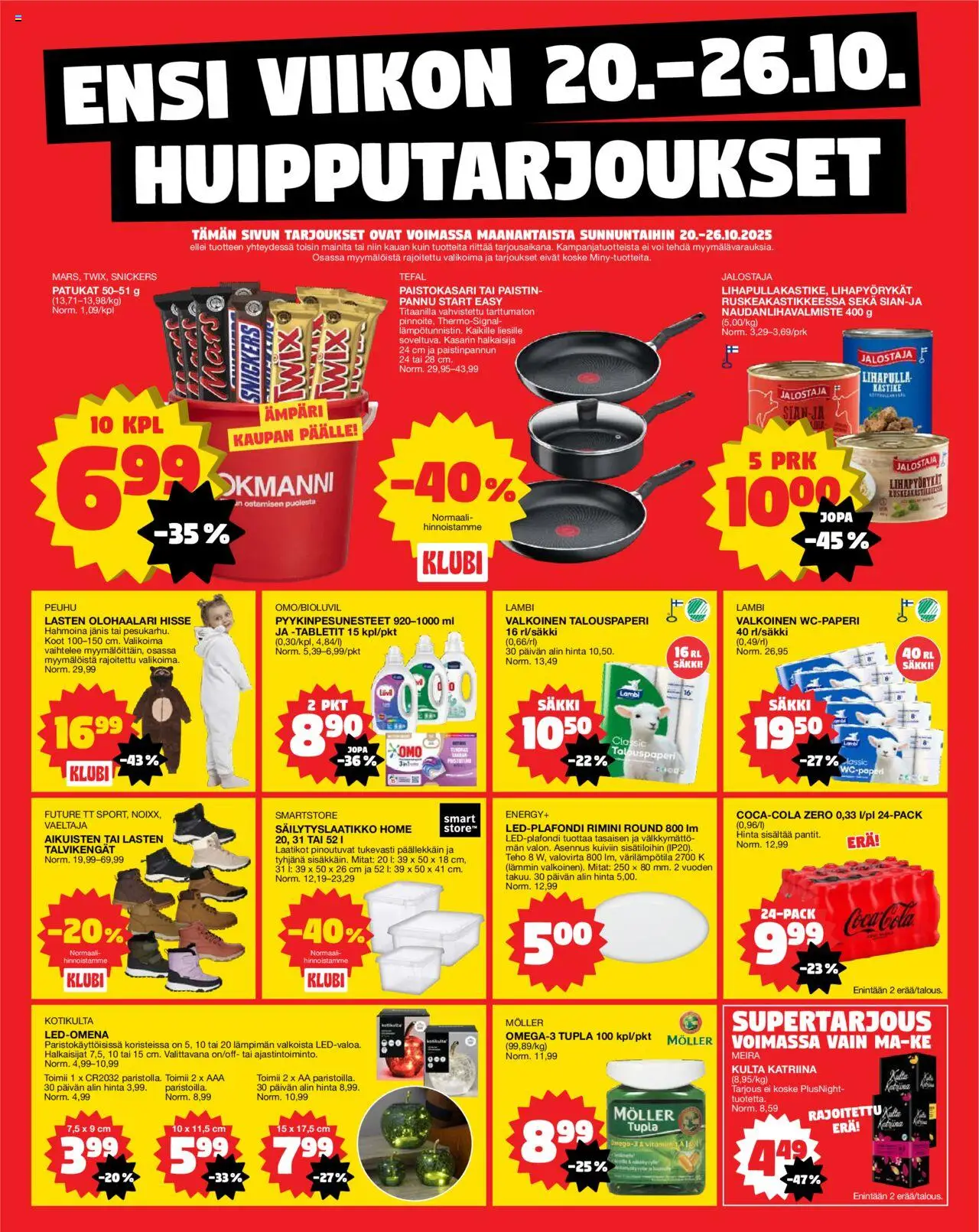 Tokmanni-kaupan Ensi viikon huipputarjoukset voimassa 20/10/2025 - Sivulla 1