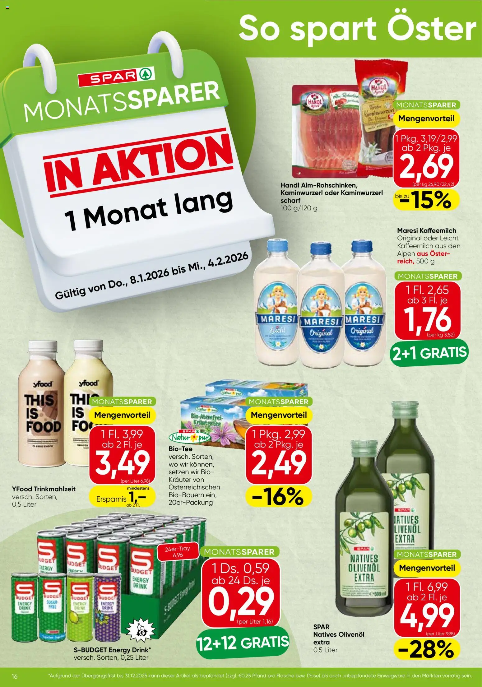 Vorschau der Angebote: Spar Steiermark Monatssparer gültig ab 08.01.2026