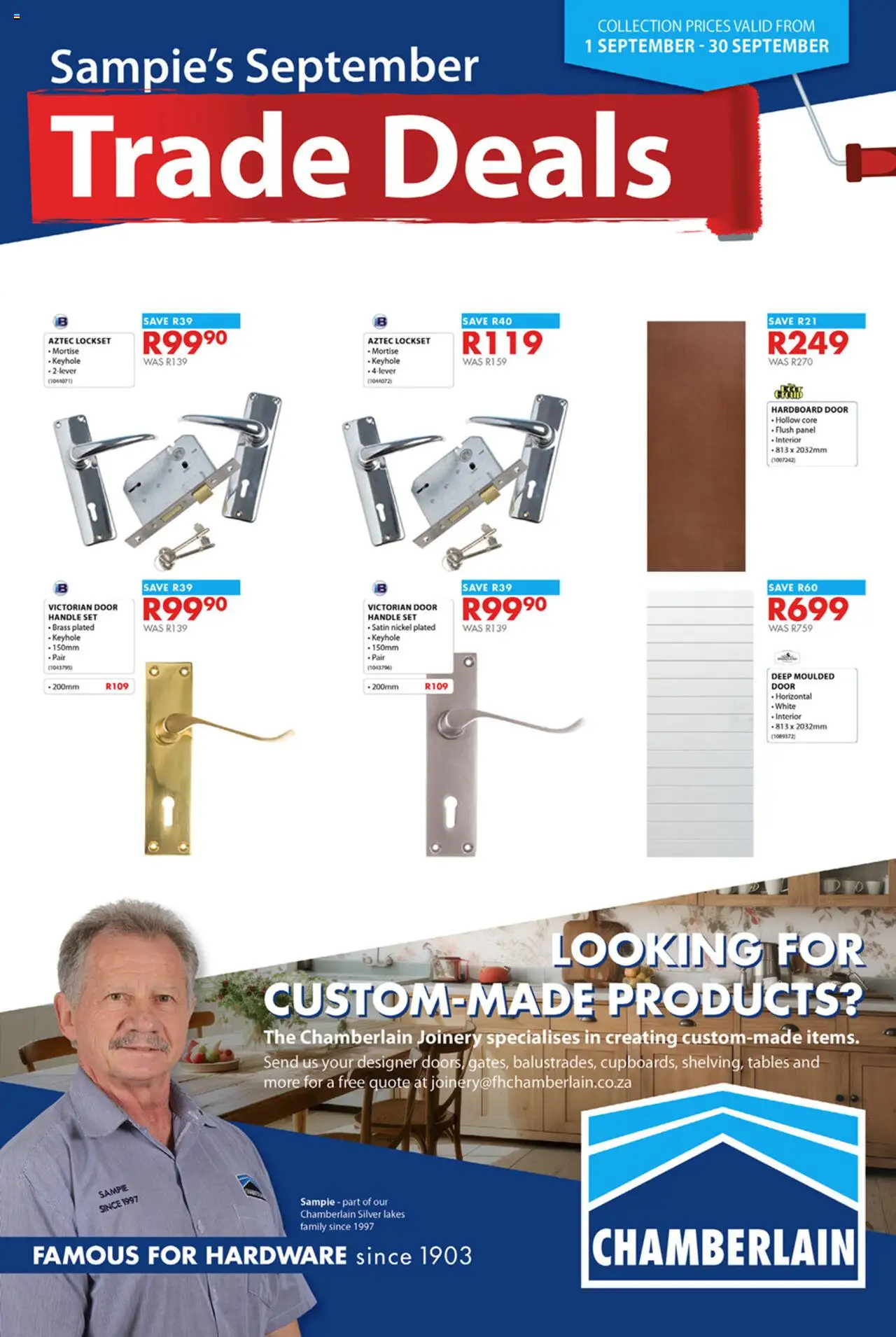 Chamberlain Specials from 01/09 - 30/09/2025 > Promotions