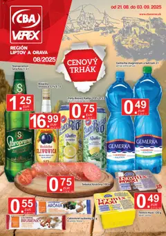 Náhľad CBA Verex letáku platného od 21.08.2025