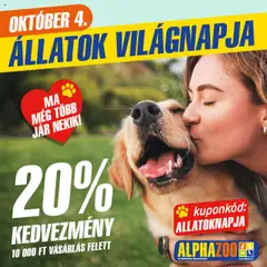 AlphaZoo - Akciós újság AlphaZoo Állatok Világnapja megtekintése, amely érvényes 2025.10.04.-től