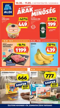 Aldi - Akciós újság Aldi megtekintése, amely érvényes 2025.10.30.-től