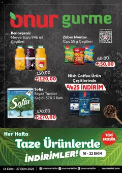 Onur Market Katalog - Gurme 14.10.2025 - Broşürünün önizlemesi