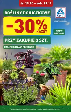 Pogląd gazetki "Rośliny doniczkowe" ze sklepu Aldi ważnej od 15.10.2025