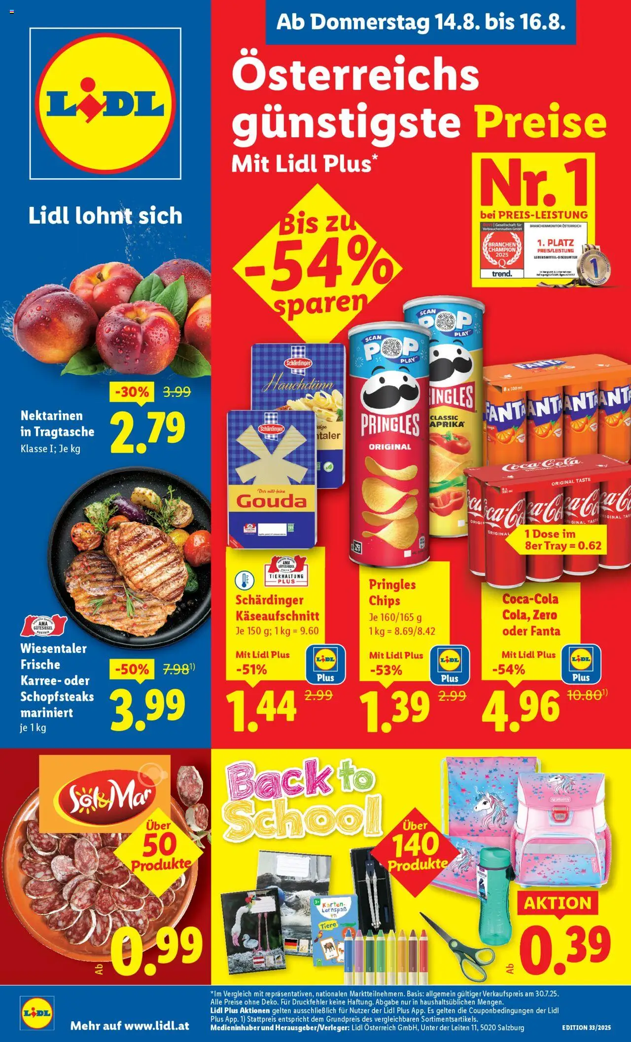  LIDL Flugblatt ab 14.08.2025 - Angebote "Altenmarkt im Pongau, St. Johann im Pongau, Zell am See" - Seite 1