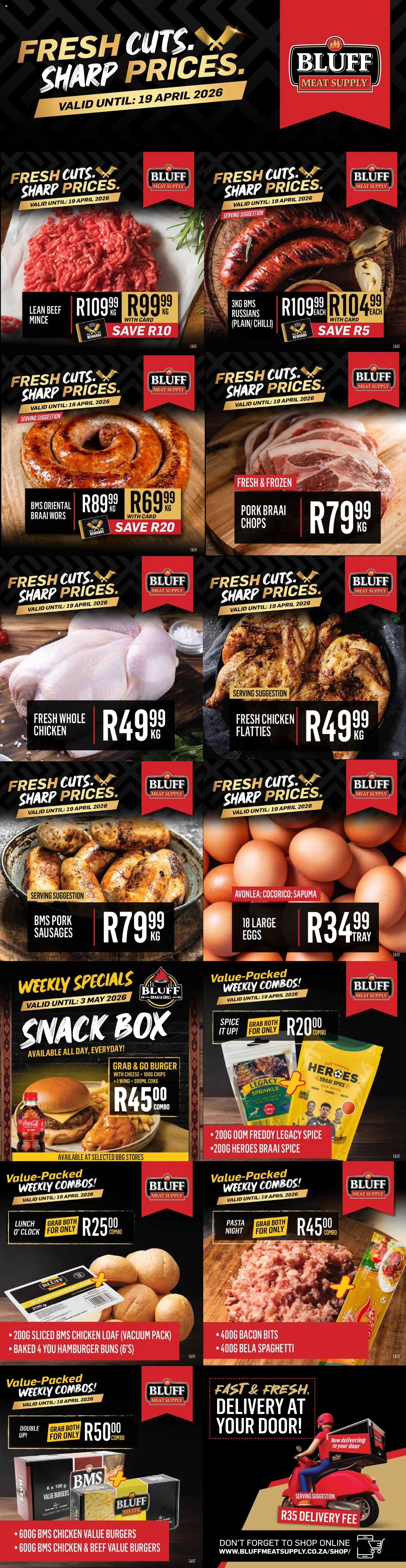 Preview of Bluff Meat Supply flyer valid from 15/04/2026