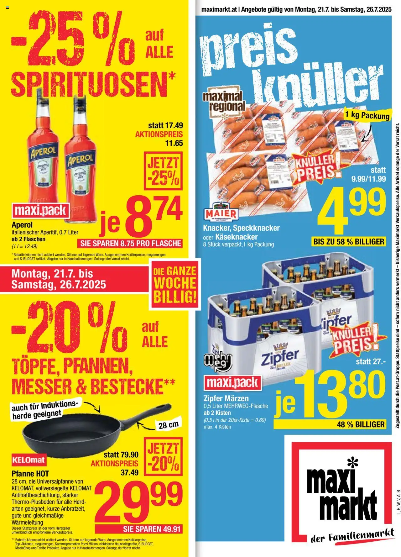  Maximarkt Flugblatt ab (21.07.2025 - 26.07.2025) - Seite 1
