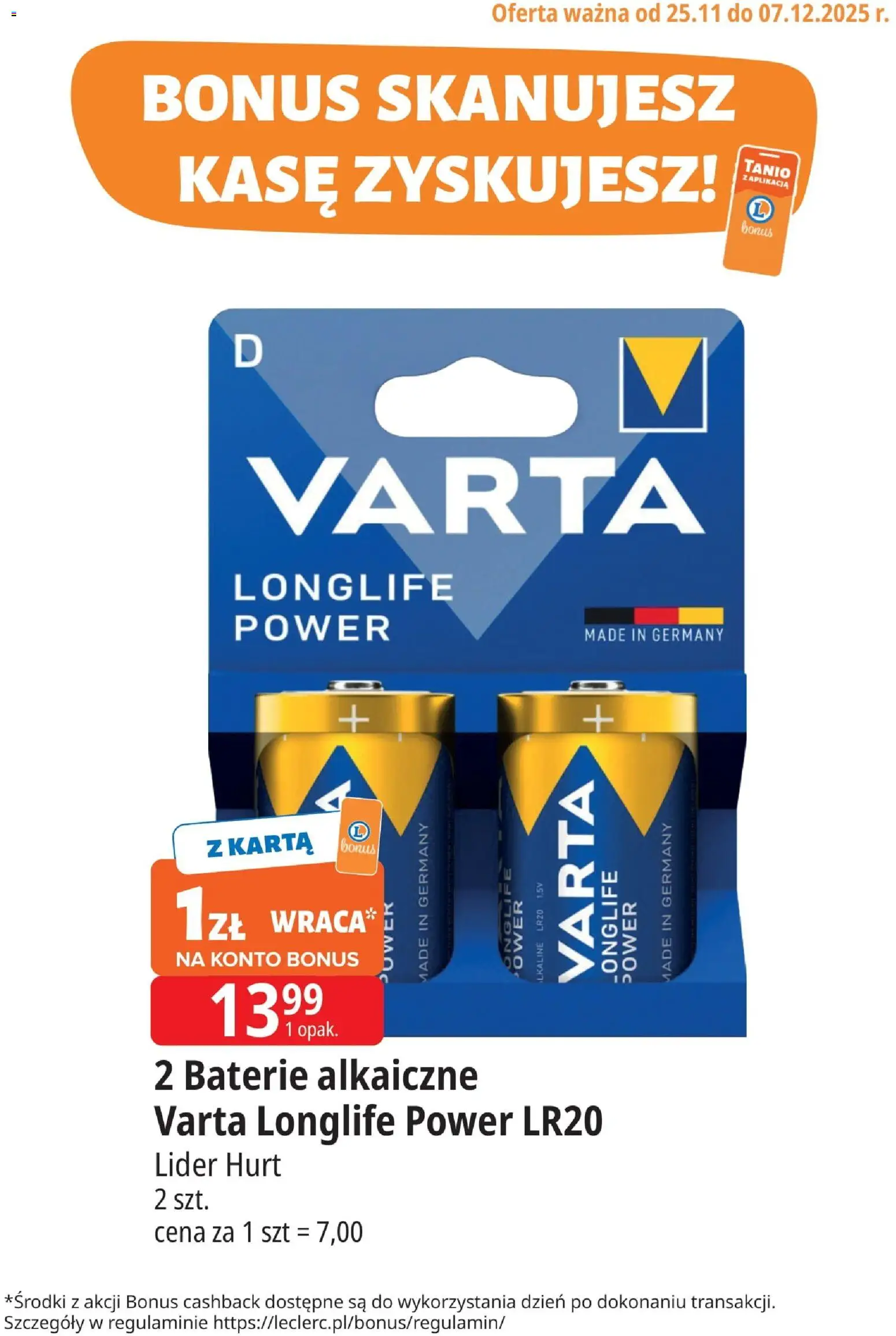 Pogląd gazetki "Warszawa Bielany kupony dodatkowe" ze sklepu E.Leclerc ważnej od 25.11.2025