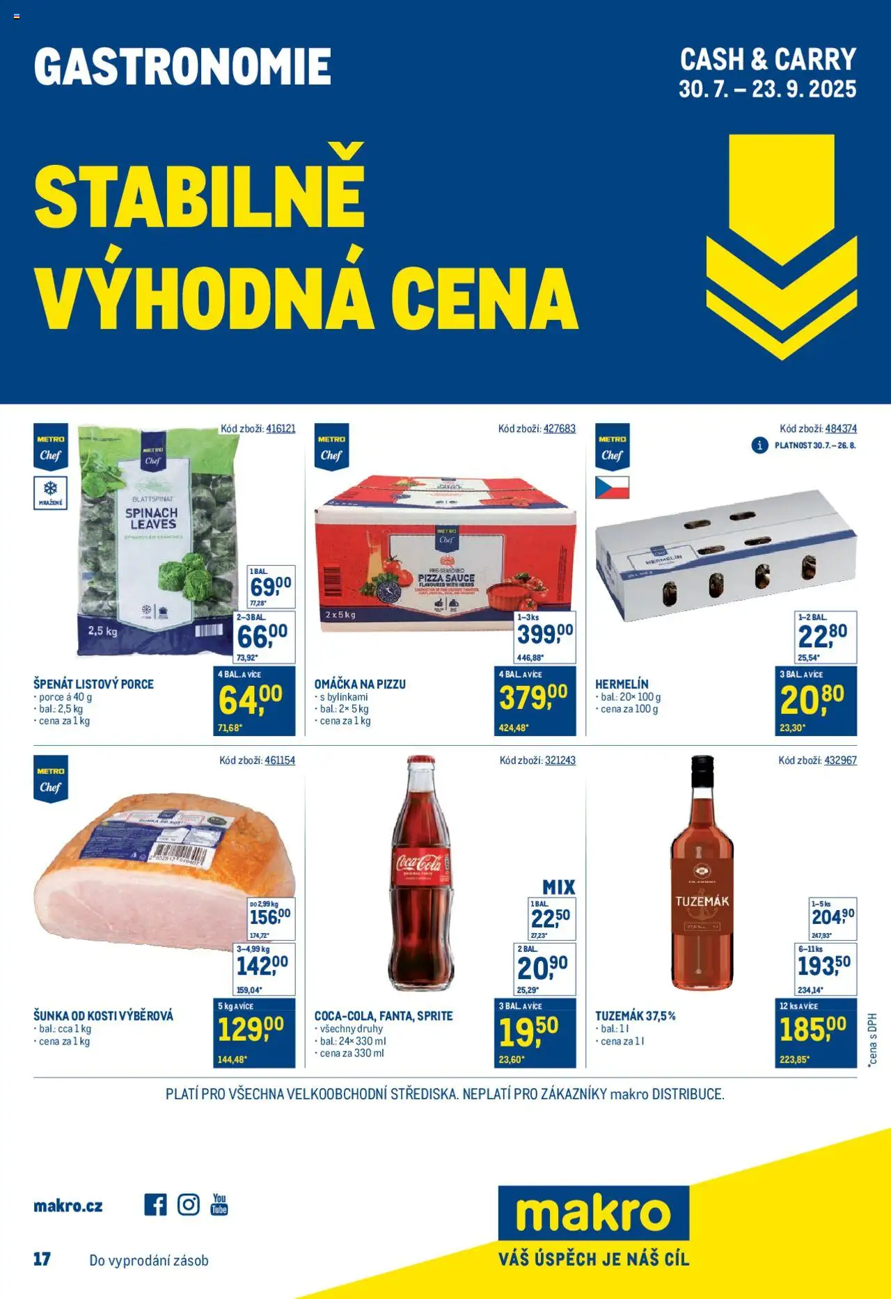  Makro Leták - Stabilně výhodná cena – gastronomie od 30.07.2025 - Akce Makro