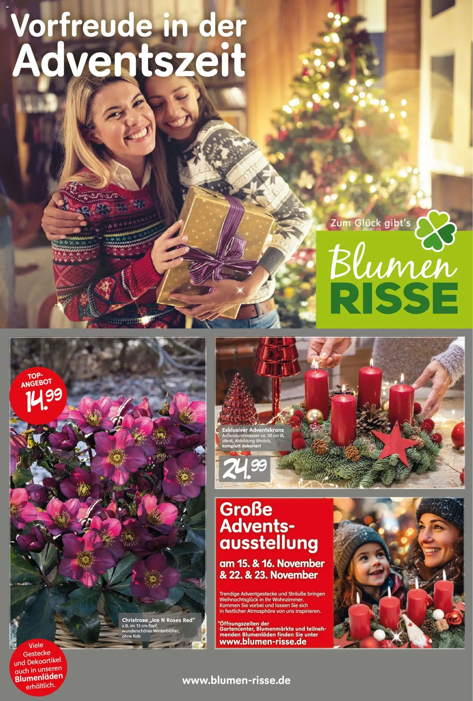 Vorschau von dem Prospekt des Geschäftes Blumen Risse, gültig ab dem 13.11.2025 - Blumen, Top