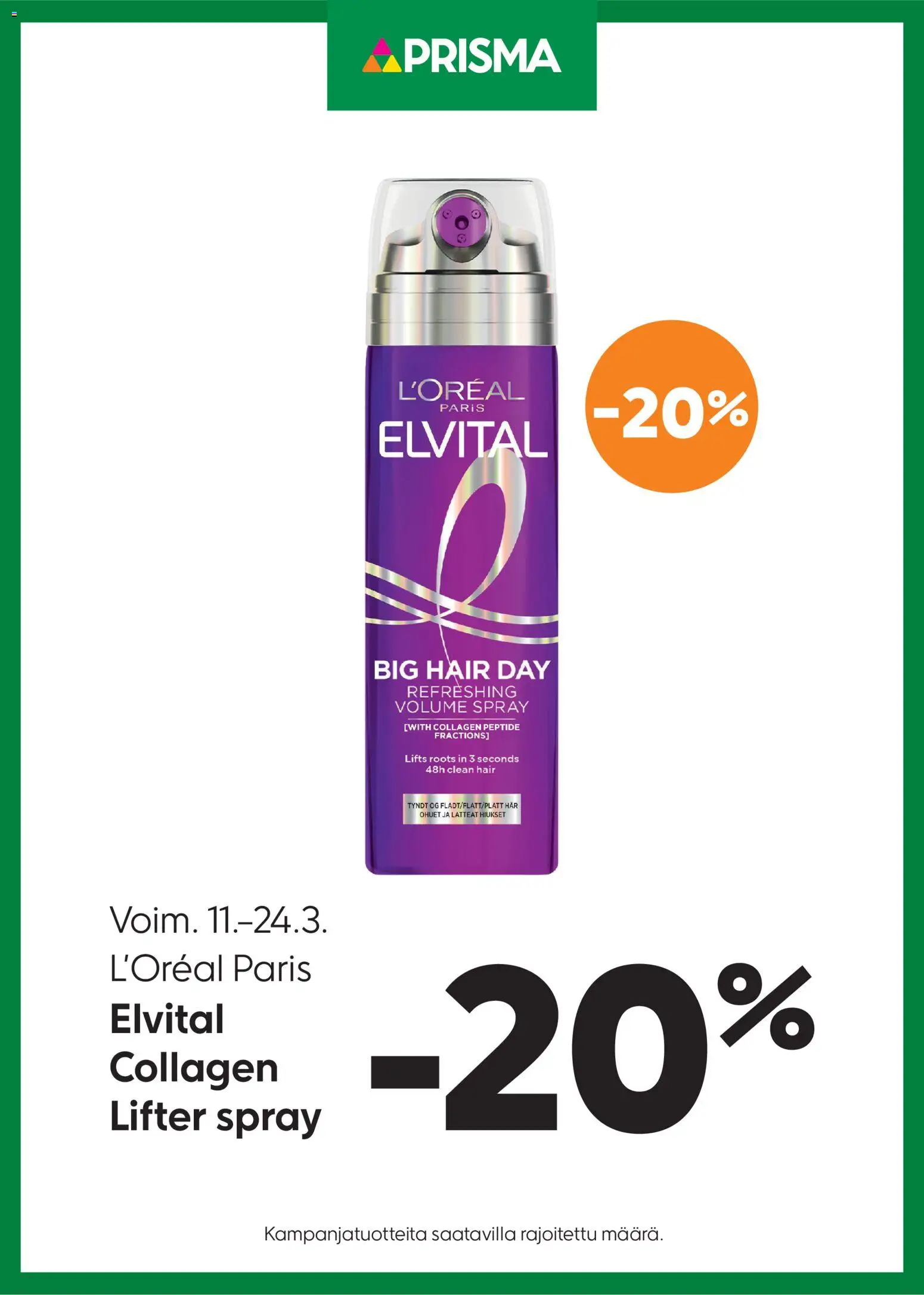 Kaupan Prisma Prisma tarjoukset Elvital esikatselu, voimassa 11/03/2026