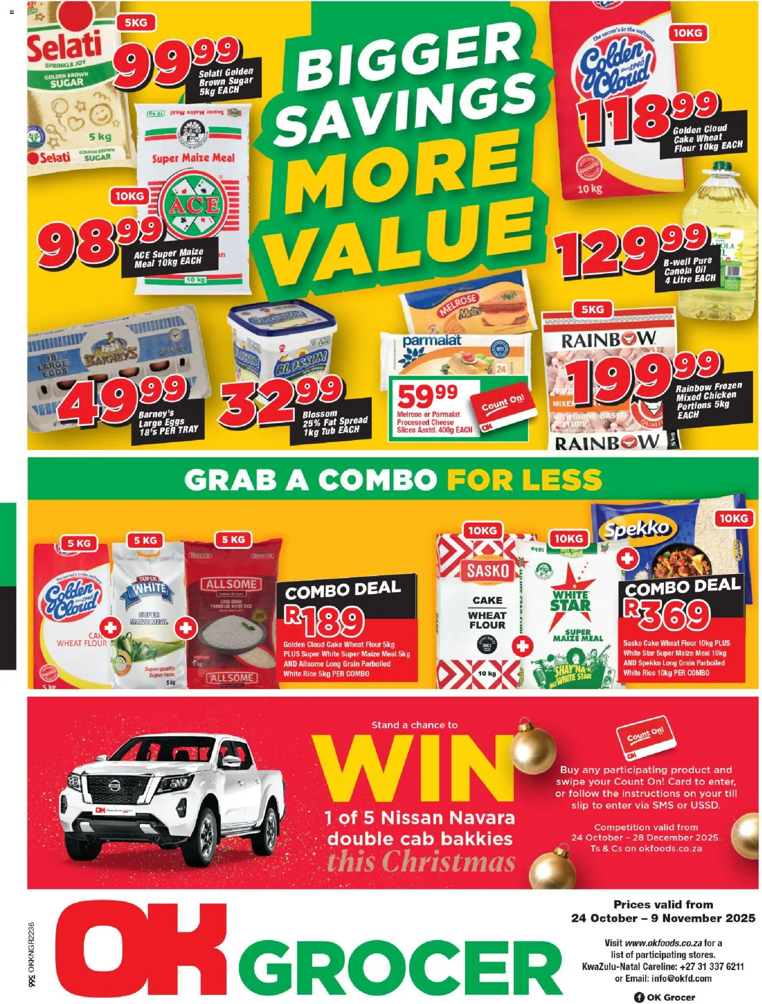 OK Foods Kwazulu Natal - OK Grocer from 24/10 - 09/11/2025 > Promotions - Cake, Eggs, Sugar, Rice, Flour, Spread, Fat spread, Softner