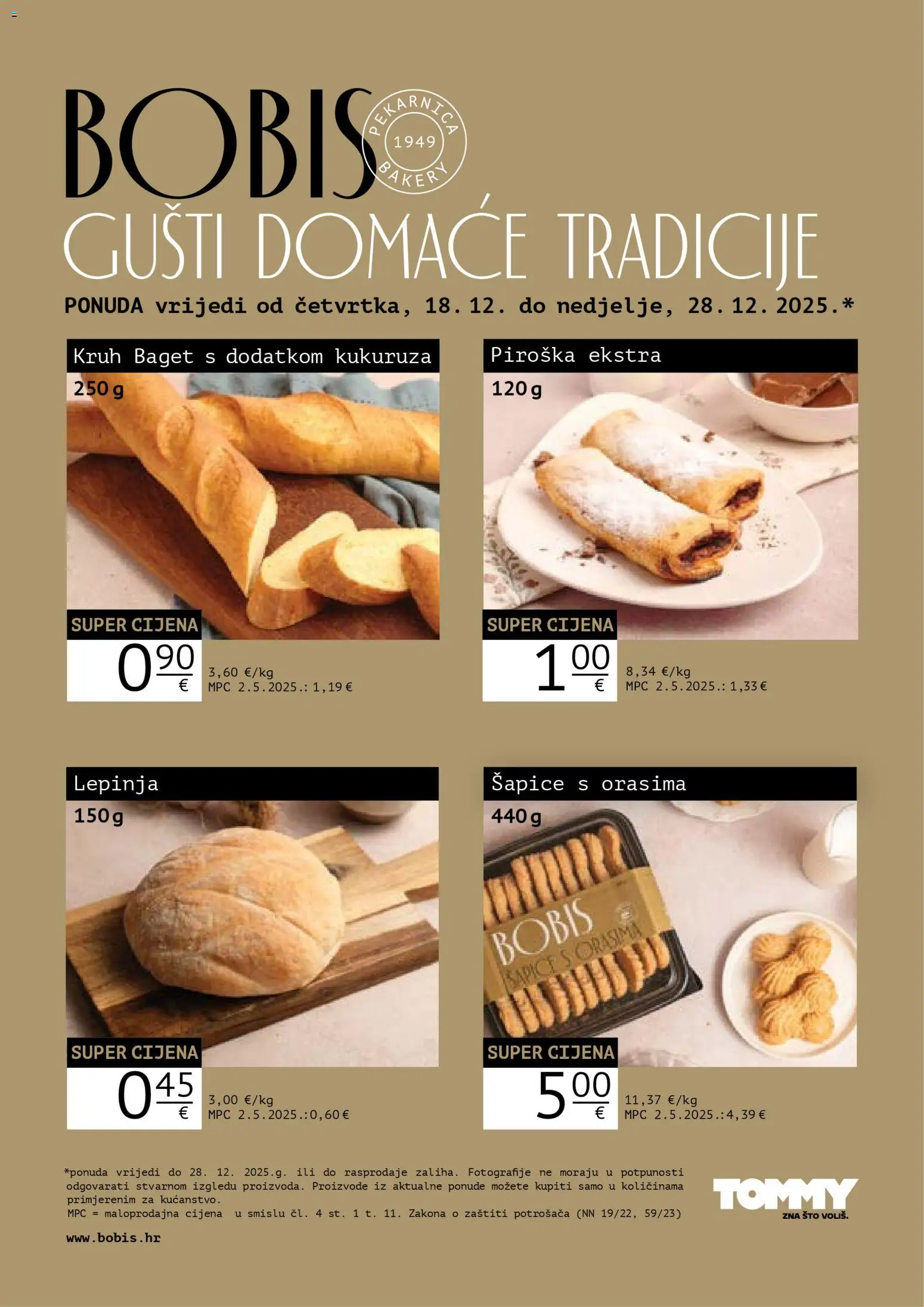 Pregled letka Bobis Super ponuda trgovine Tommy vrijedi od 18.12.2025