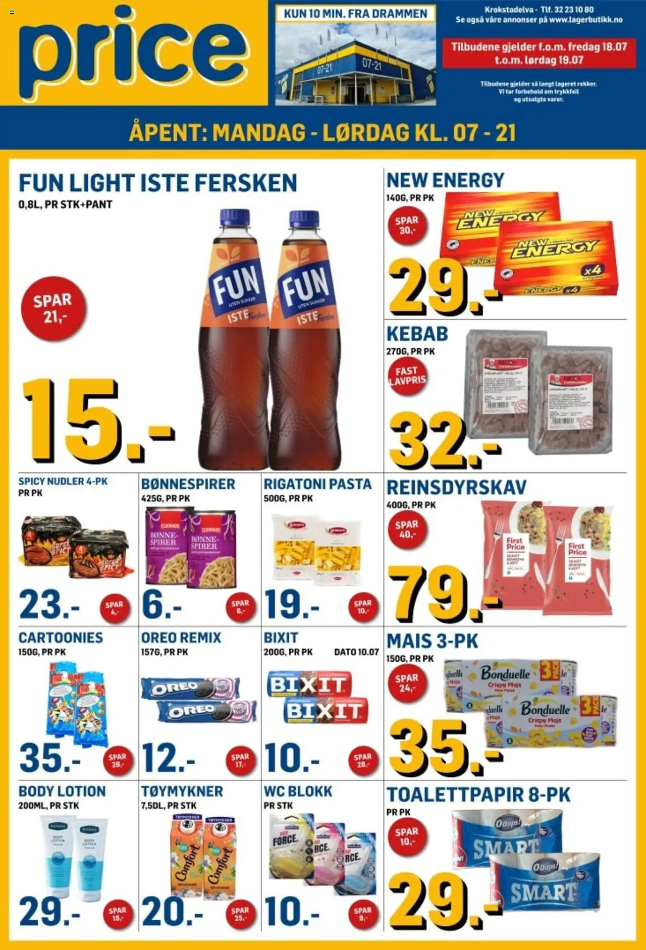 Kundeavis Price Lagerbutikk gyldig fra 18/07/2025 - Sidenummer 1