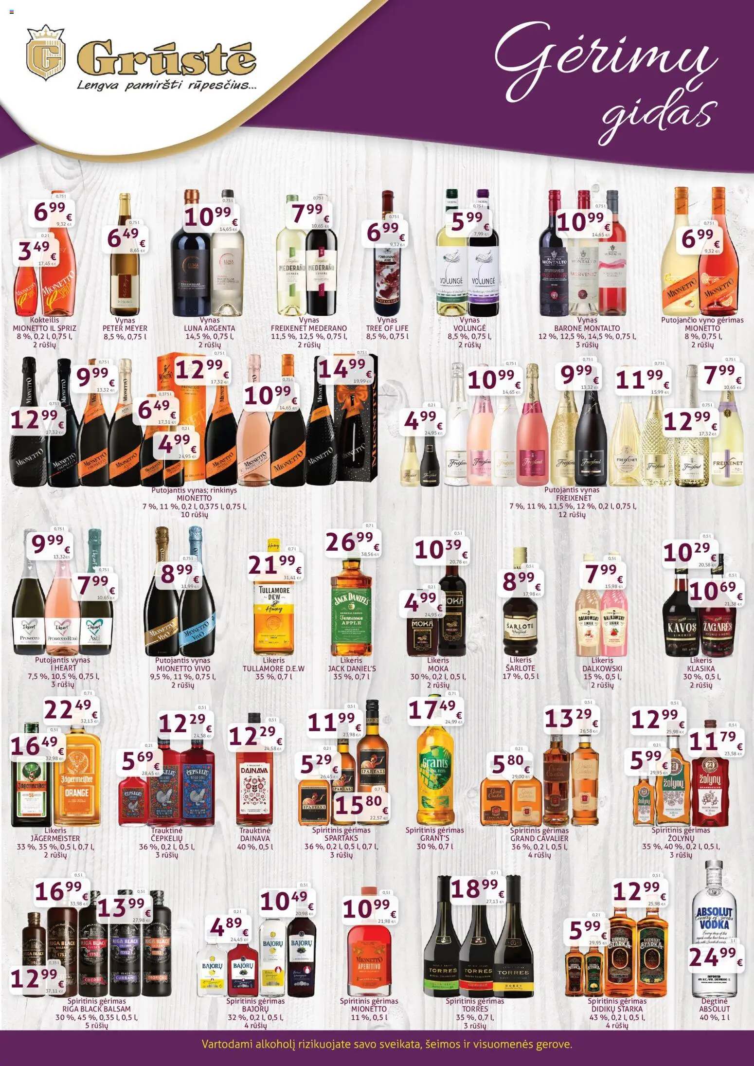 GRUSTE parduotuvės leidinio GRUSTE leidinys - Gėrimų gidas galiojančio nuo 2026.04.11 peržiūra