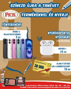 Fedezd fel - Pick-Lidl Nyereményjáték 2025.09.24-ig megtekintése, amely érvényes 2025.08.27.-től