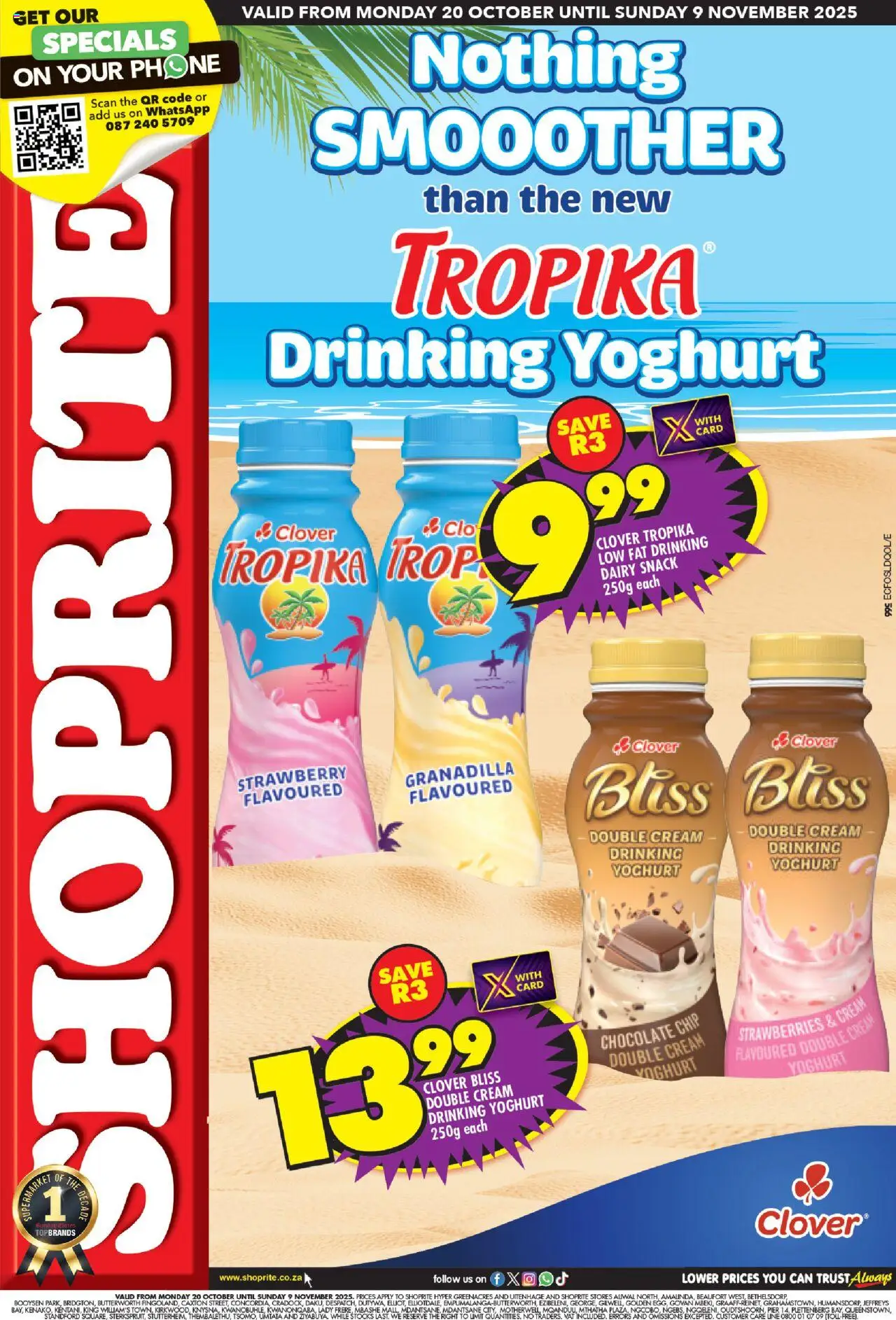 Shoprite Eastern Cape - Clover Tropika Promotion 20/10 - 09/11/2025 >> Catalogue