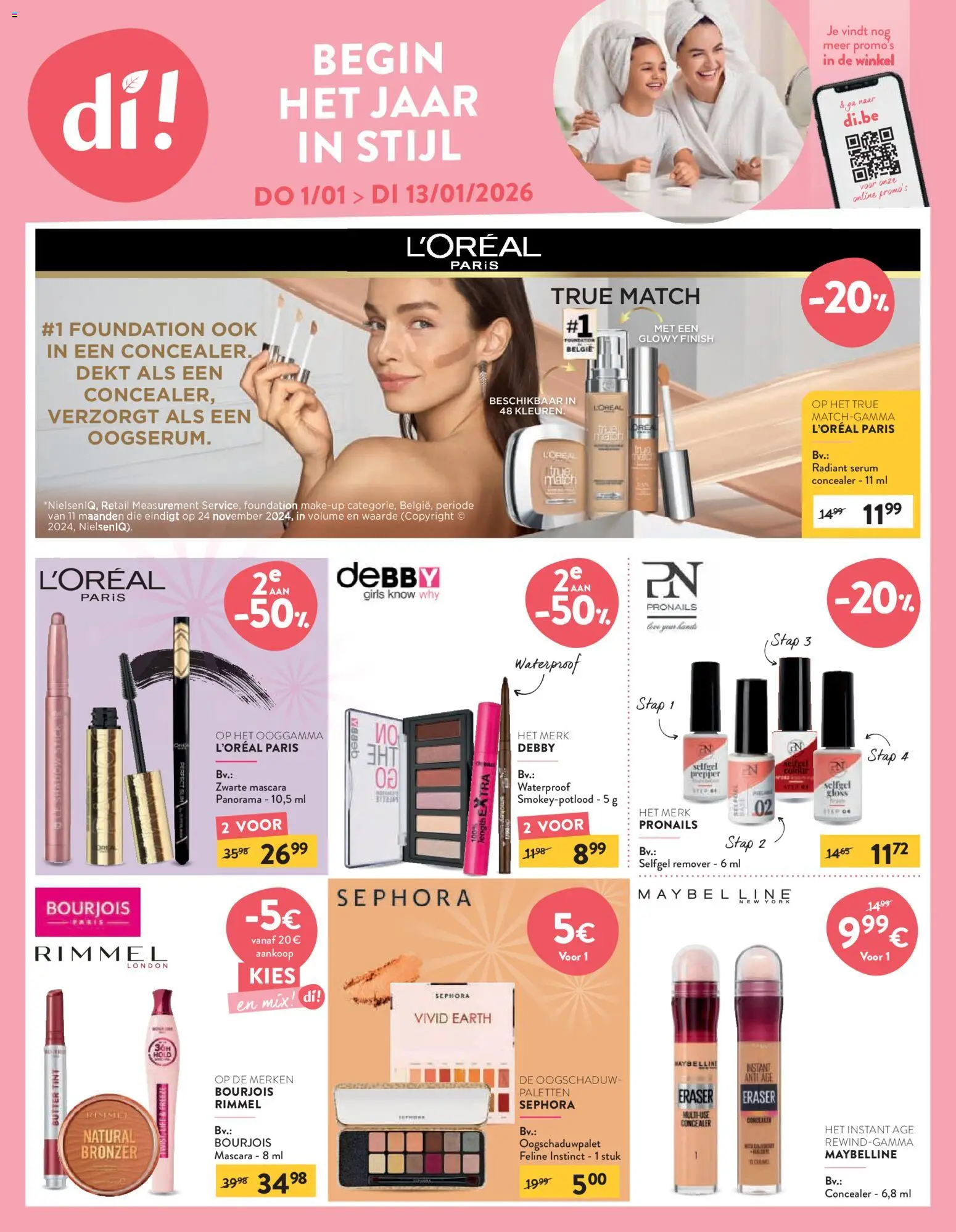 Voorbeeld van Folder van winkel Di geldig vanaf 01/01/2026 - Mascara, Foundation, Concealer, Bronzer, Eyeliner, Oogschaduw