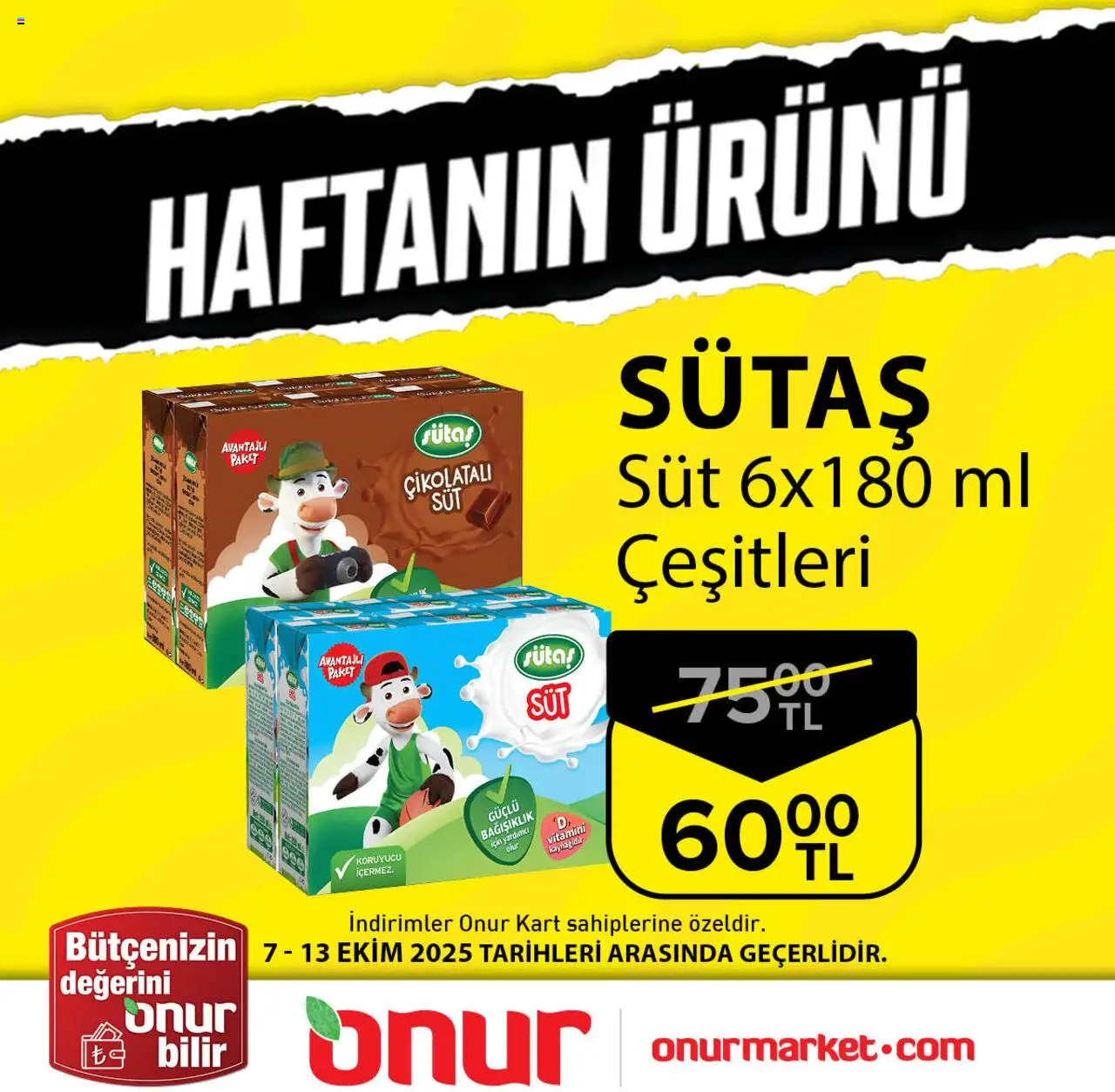 ONUR MARKET Haftanın Ürünü (07 Ekim 2025) - Indirim, Broşür - Sayfa numarası 1