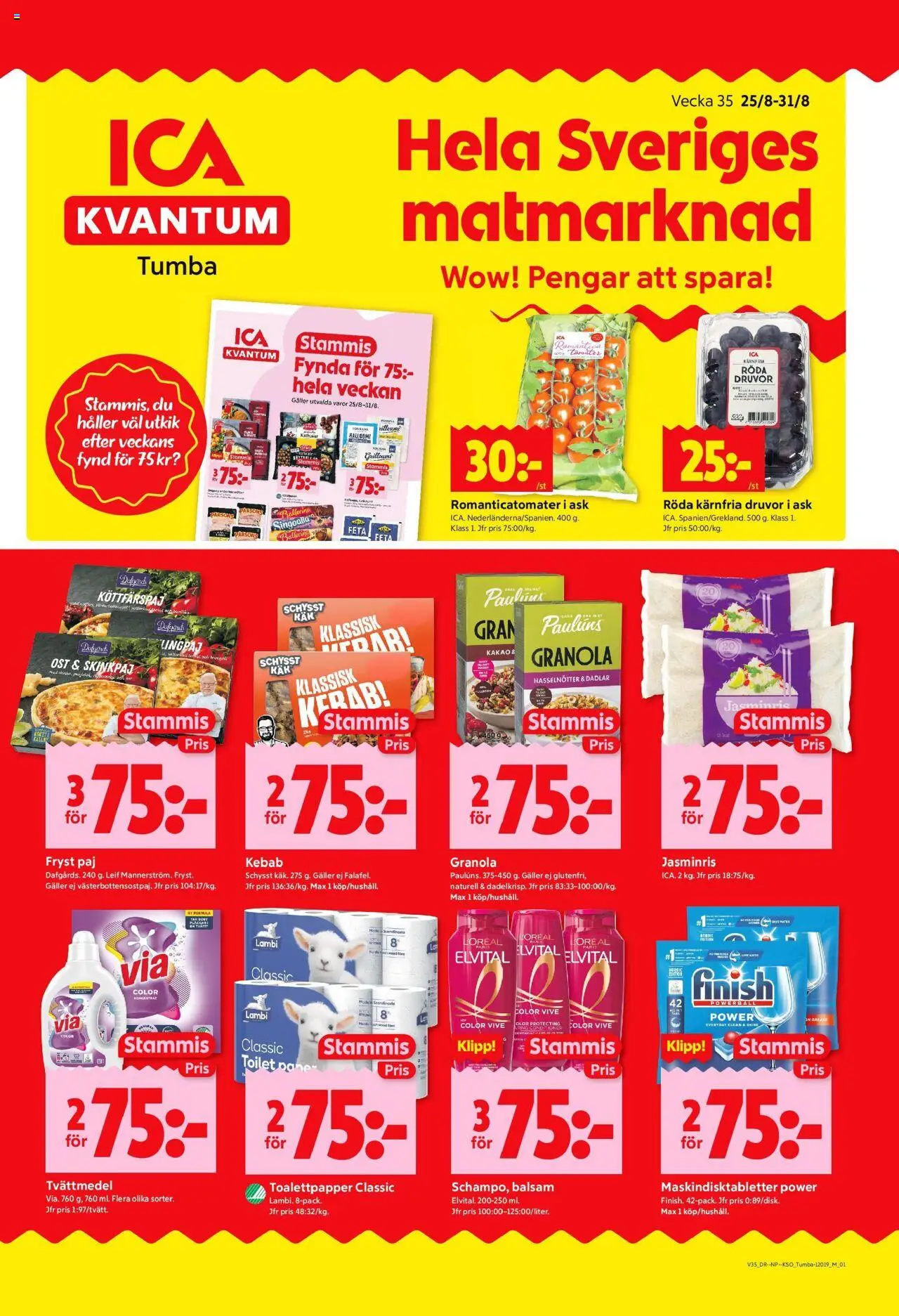 Tumba är giltig 25/08 2025 > Veckans Erbjudanden gäller från 25/08/2025 till 31/08/2025 sidnummer 1