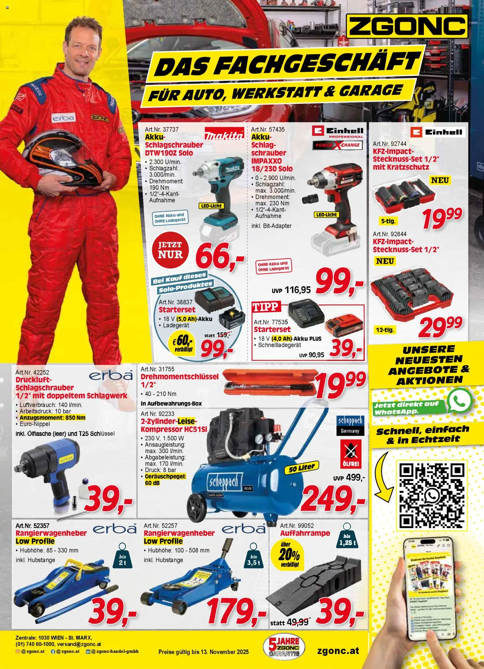 Vorschau der Angebote: Zgonc Das Fachgeschäft für Auto, Werkstatt und Garage gültig ab 30.10.2025