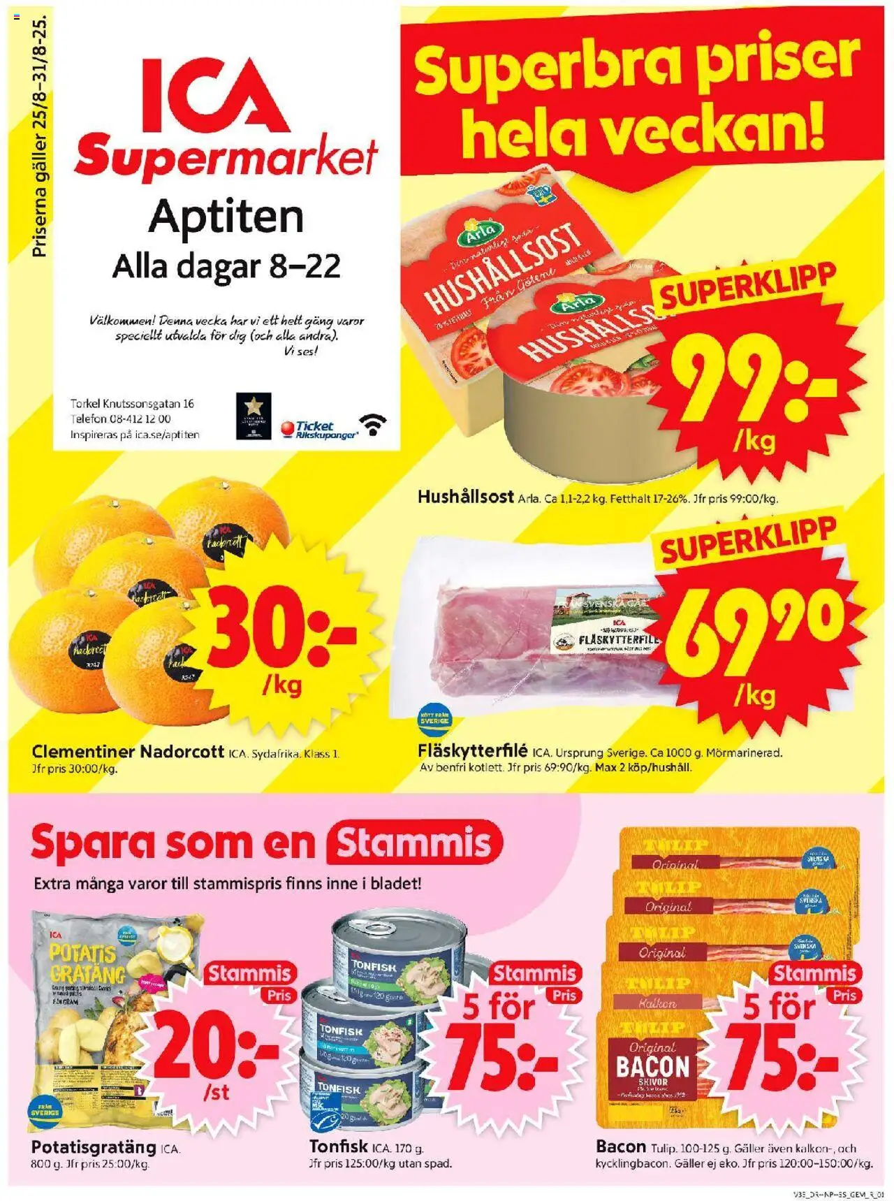 Aktuella reklamblad ICA Supermarket är giltig 25/08 2025 > Veckans Erbjudanden gäller från 25/08/2025 till 31/08/2025 sidnummer 1