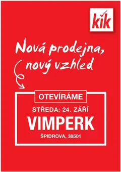 Náhled nabídky: Kik Leták - Vimperk platný od 20.09.2025
