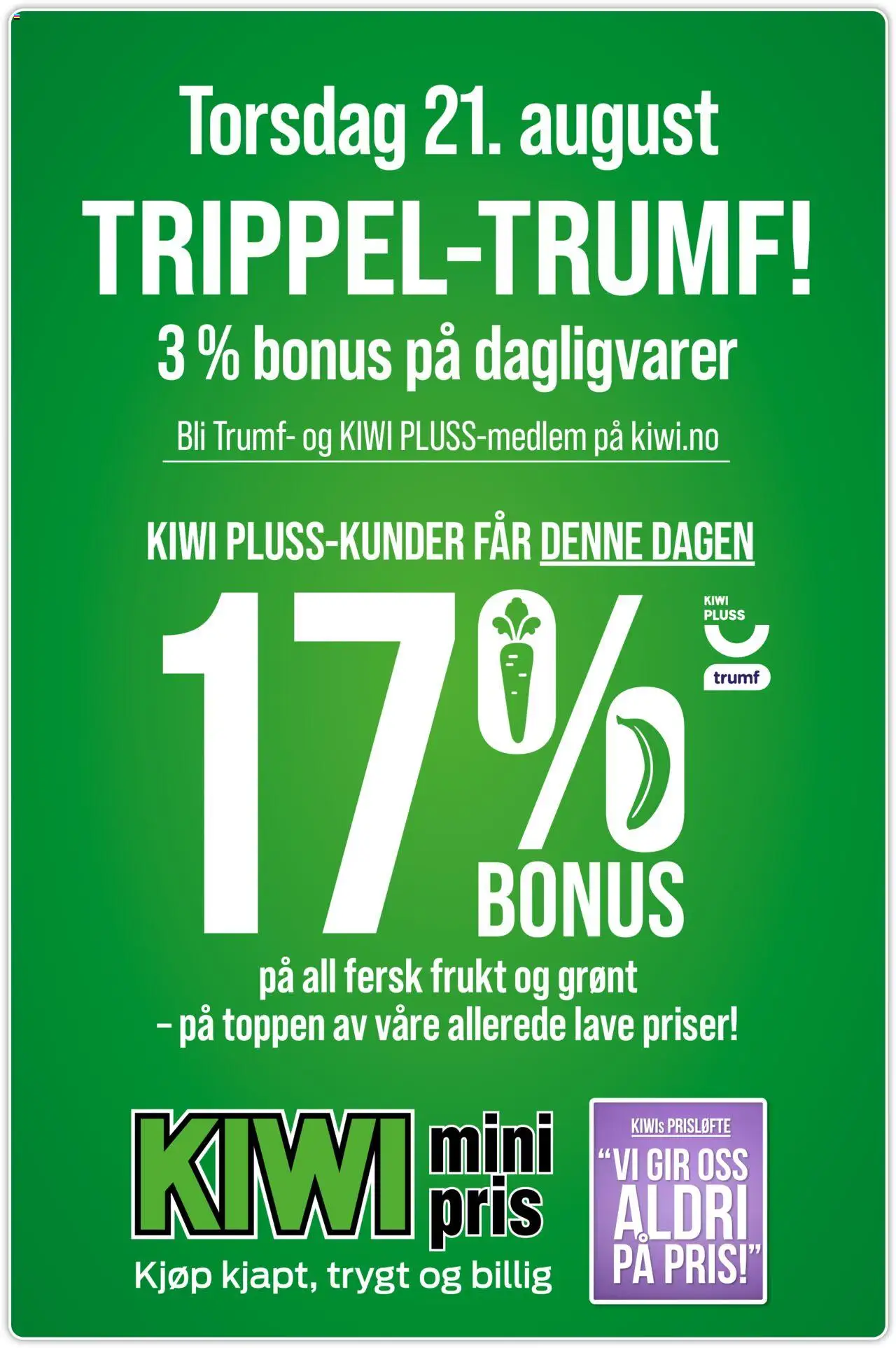 TRIPPEL-TRUMF! Kiwi gyldig fra 21/08/2025 - Sidenummer 1