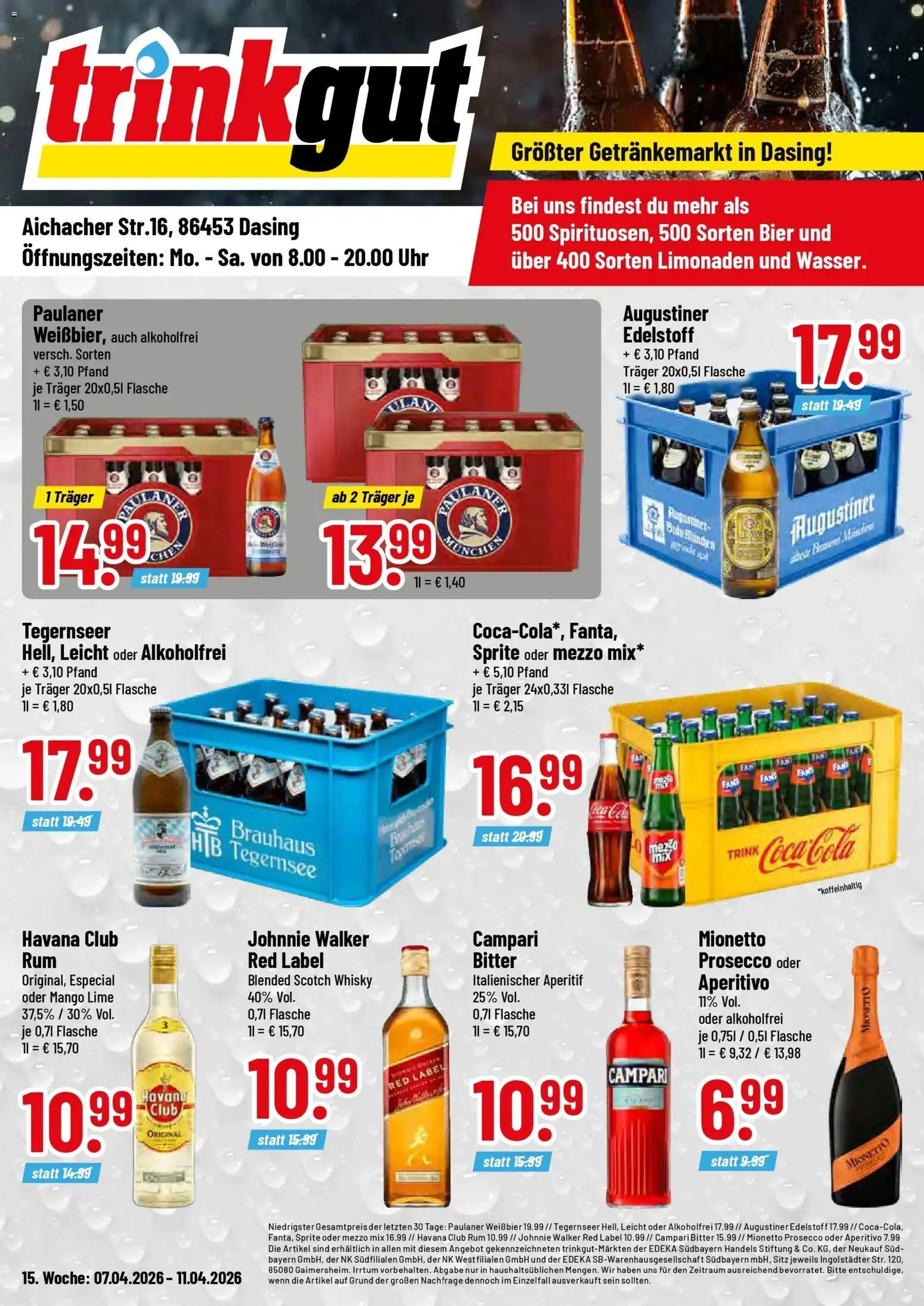 Vorschau von dem Prospekt des Geschäftes Trinkgut, gültig ab dem 05.04.2026 - Mango, Bier, Whisky, Havana club, Sprite, Johnnie walker, Weißbier, Oder mezzo mix