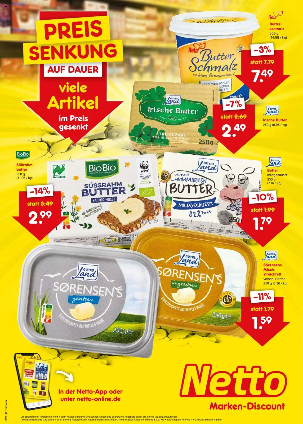 Netto Marken-Discount Preissenkung auf Dauer (ab 17.09.2025) > Angebote